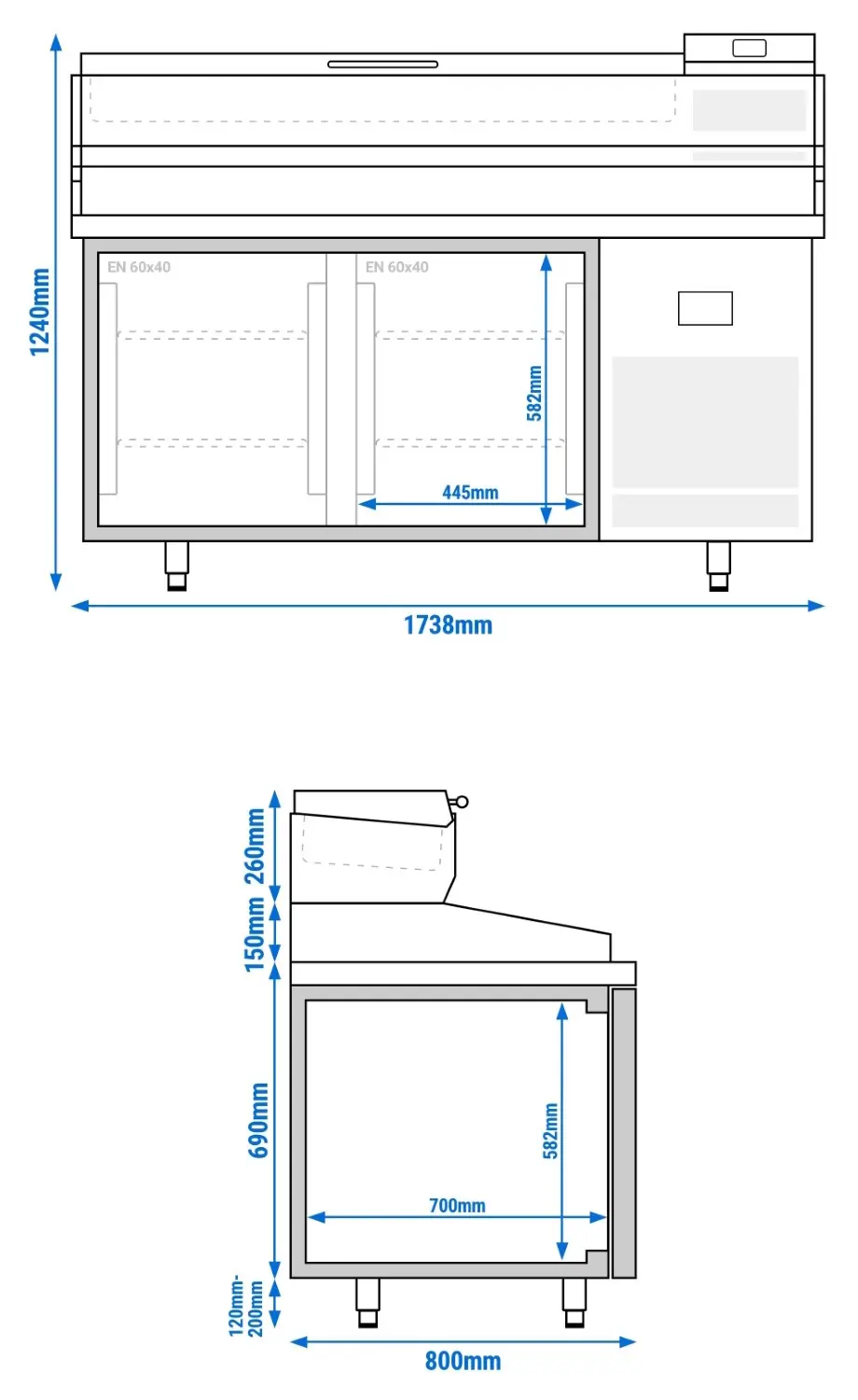 Masa frigorifica pentru pizza GGM Gastro POI178#AEI173 (Inox) - 8