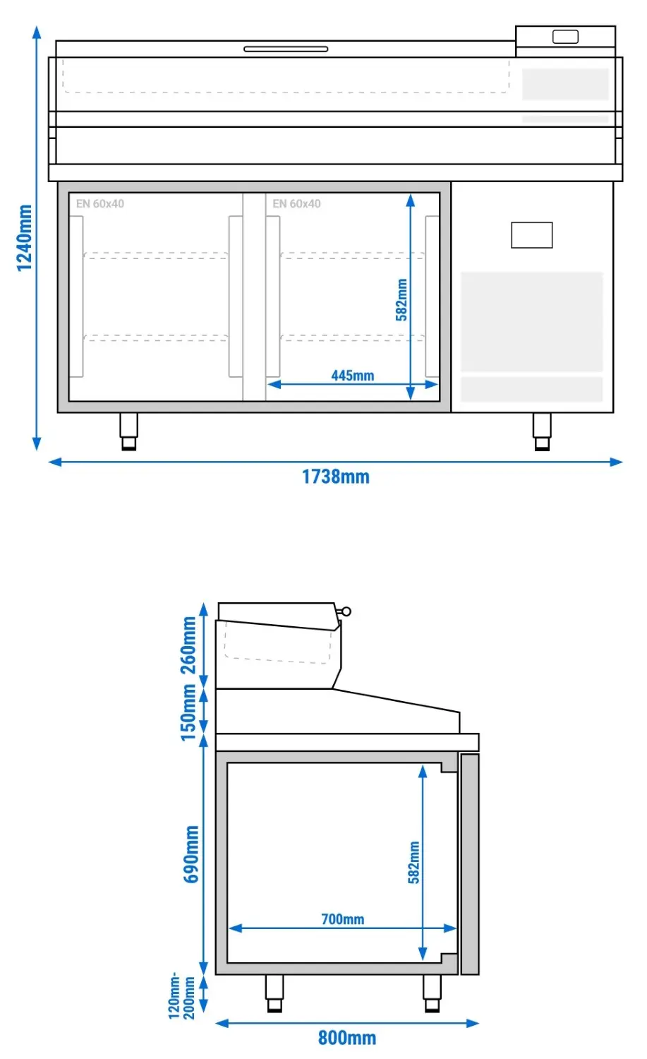 Masa frigorifica pentru pizza GGM Gastro POI178#AEI174 (Inox) - 8