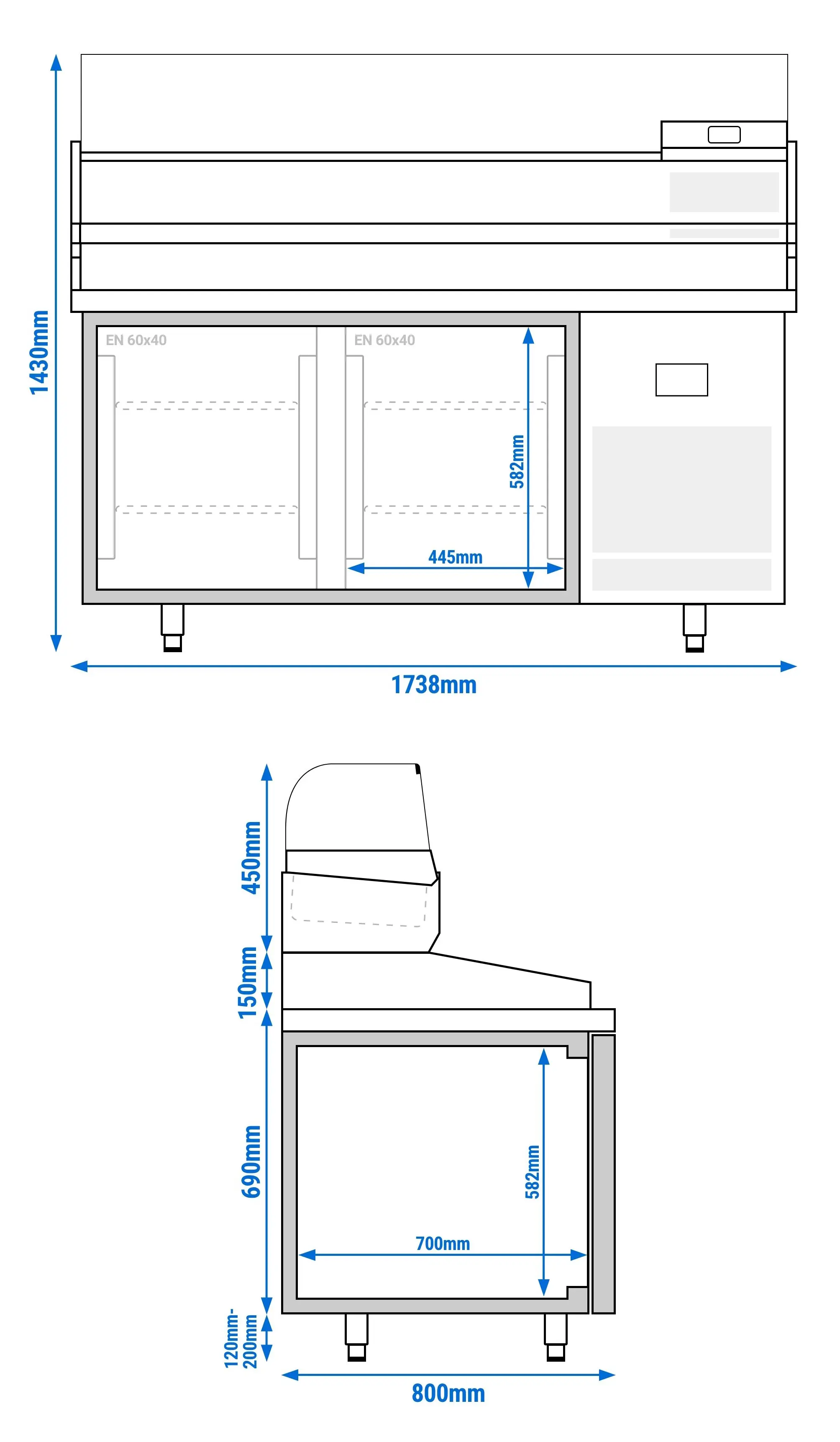 Холодильный стол для пиццы GGM Gastro POI178#AGI173 (Inox) - 10