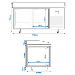 Masa frigorifica pentru pizza GGM Gastro POI178 (Inox) Thumb