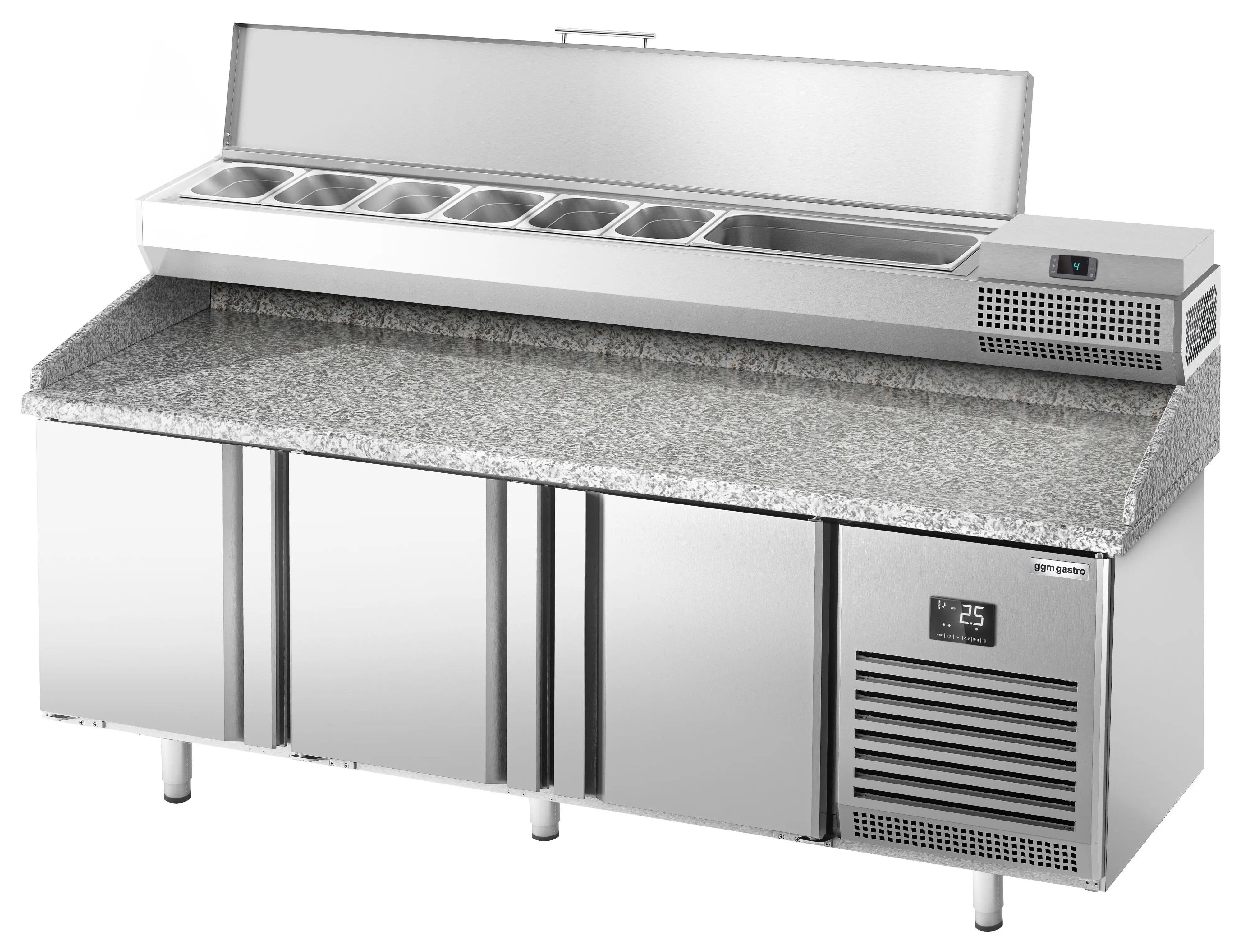 Masa frigorifica pentru pizza GGM Gastro POI207#AEI203 (Inox) - 5