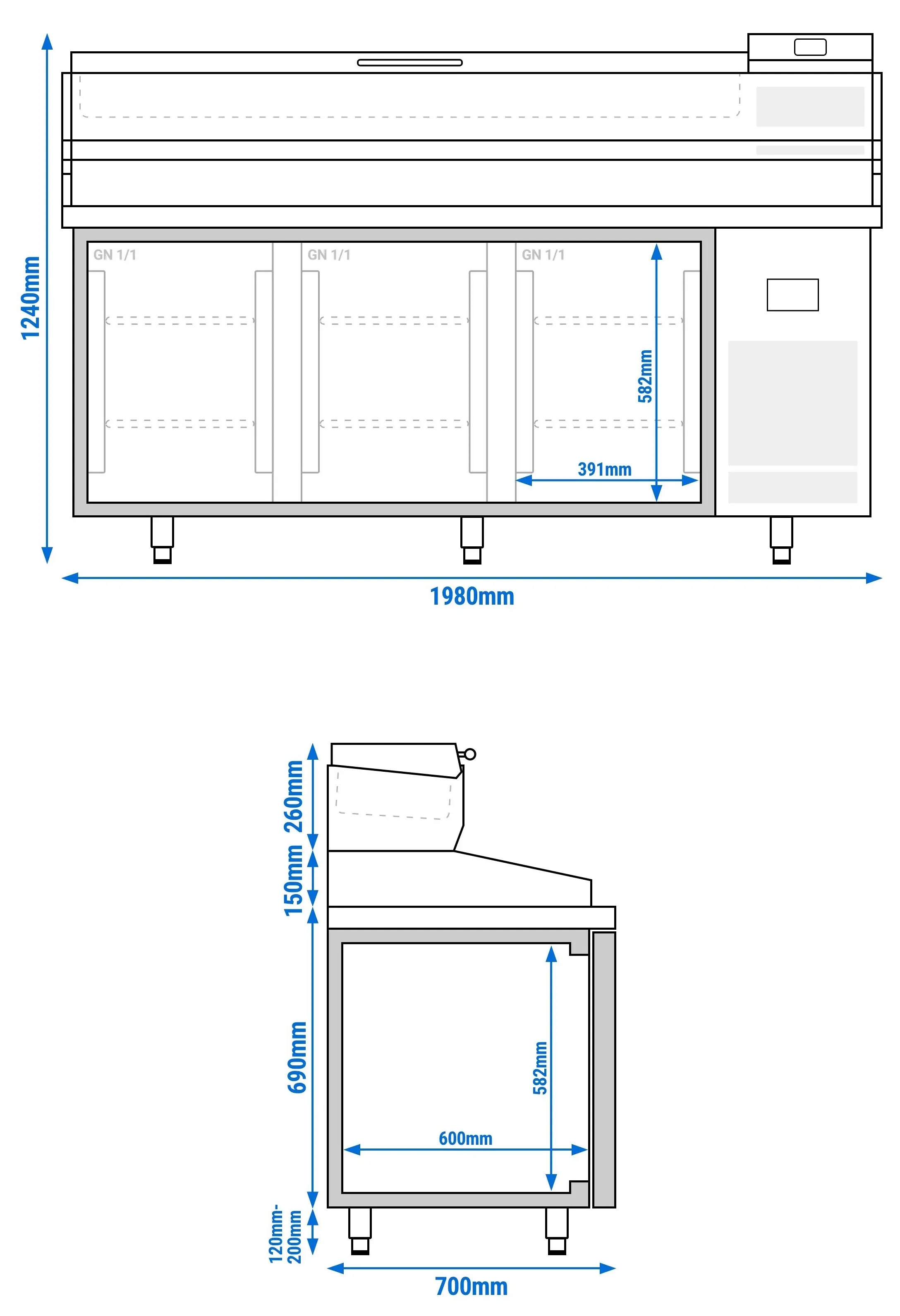 Masa frigorifica pentru pizza GGM Gastro POI207#AEI203 (Inox) - 9