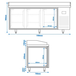 Masa frigorifica pentru pizza GGM Gastro POI207 (Inox) Thumb
