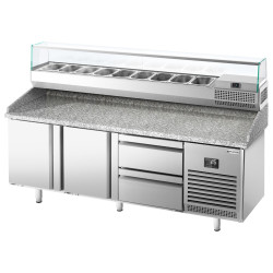 Холодильный стол для пиццы GGM Gastro POI207T2S1212#AGI203 (Inox) Thumb