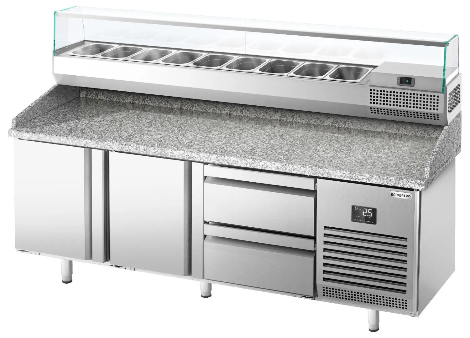 Холодильный стол для пиццы GGM Gastro POI207T2S1212#AGI203 (Inox) - 4