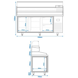 Холодильный стол для пиццы GGM Gastro POI207T2S1212#AGI203 (Inox) Thumb