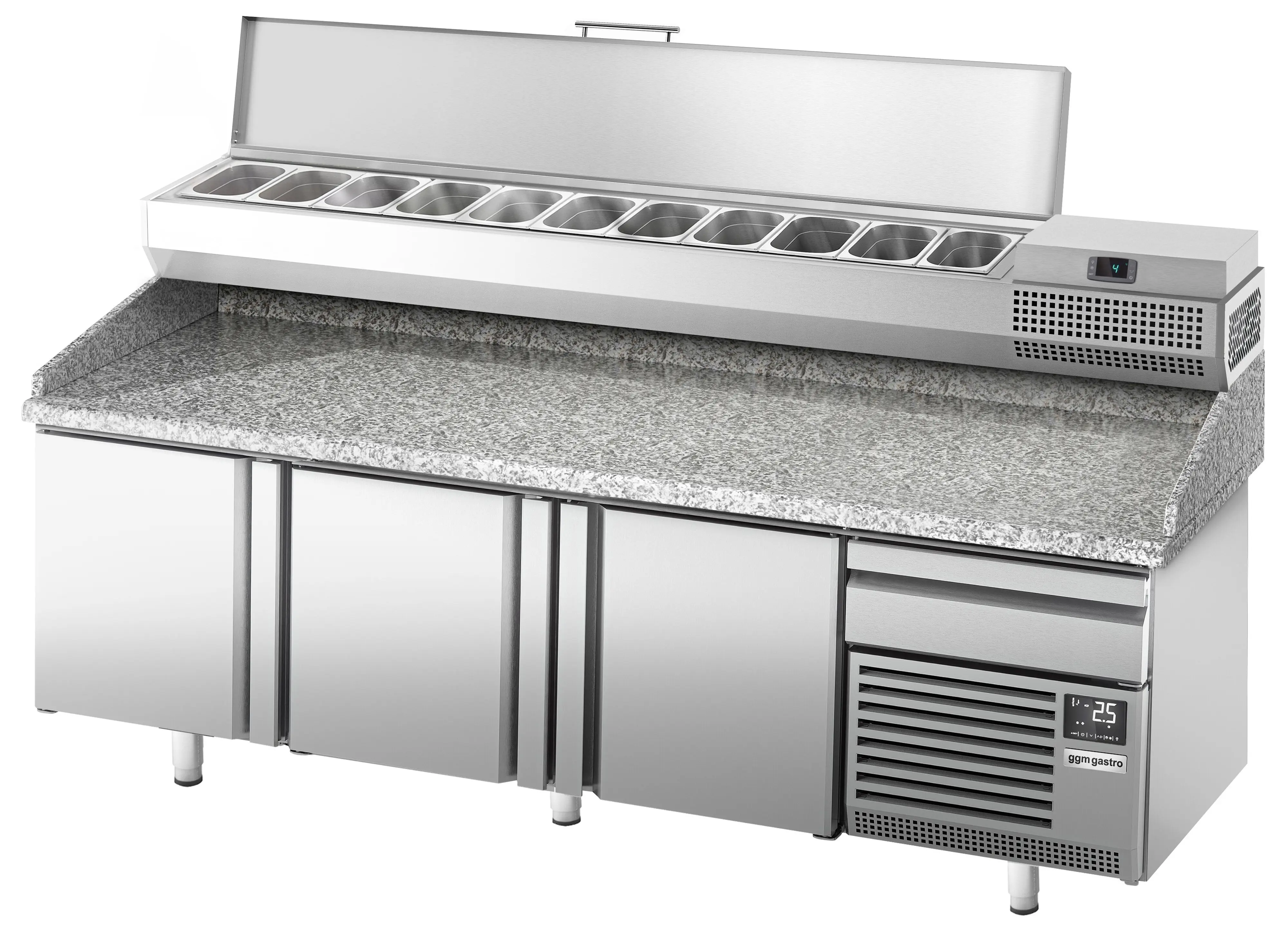 Masa frigorifica pentru pizza GGM Gastro POI238#AEI233 (Inox) - 4