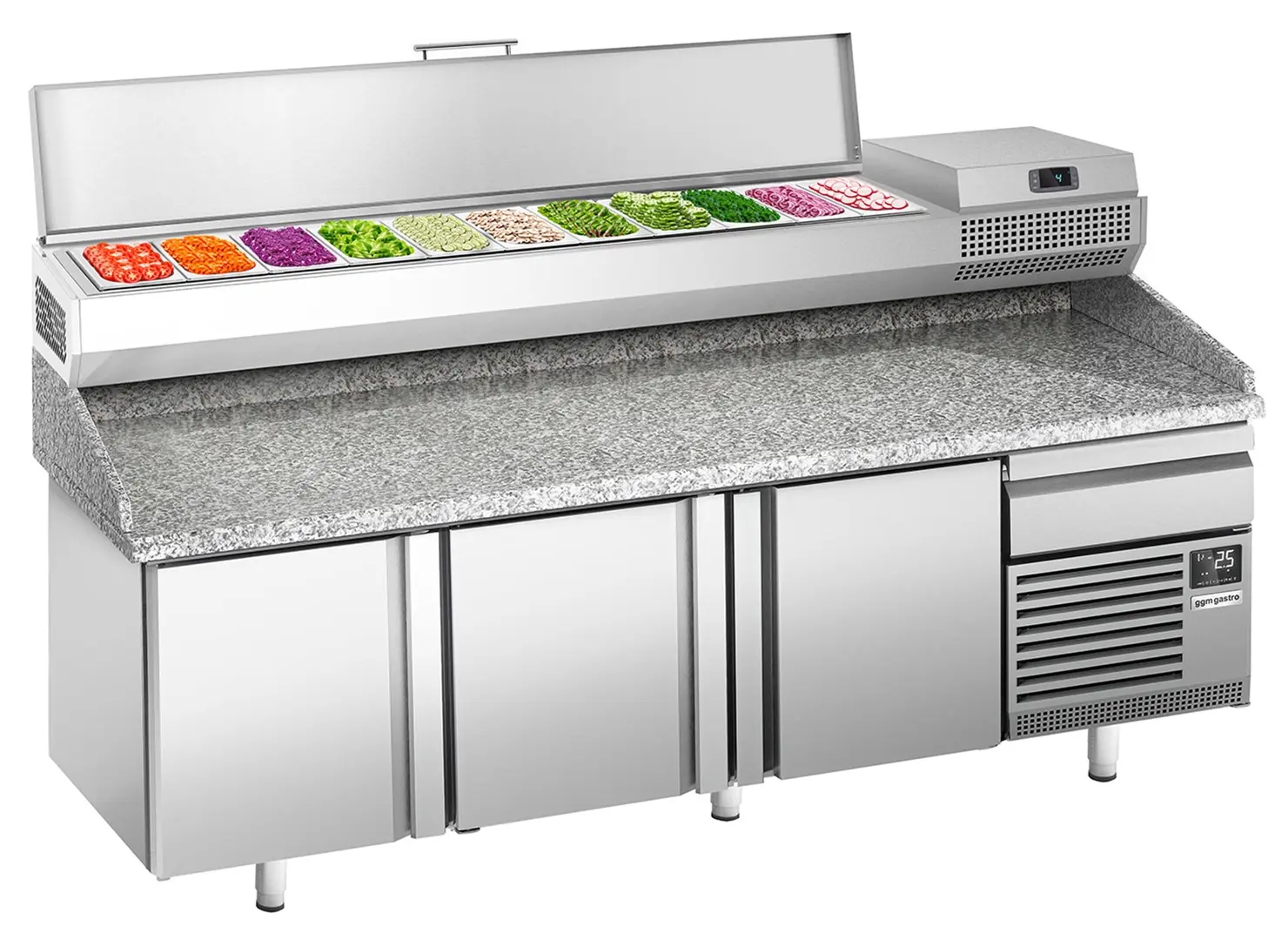 Masa frigorifica pentru pizza GGM Gastro POI238#AEI233 (Inox)
