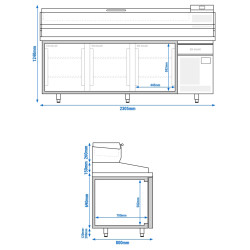Masa frigorifica pentru pizza GGM Gastro POI238#AEI234 (Inox) Thumb