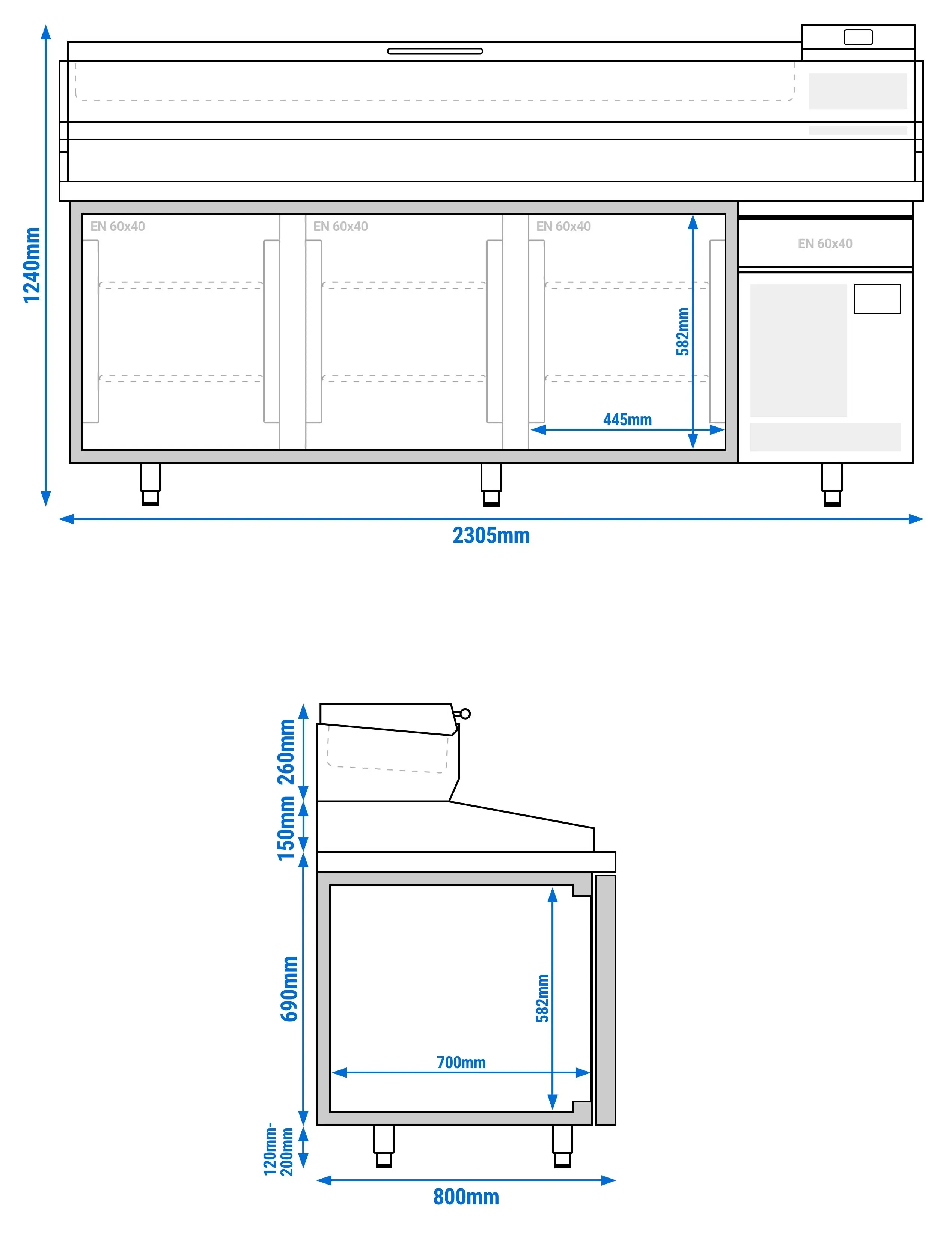 Masa frigorifica pentru pizza GGM Gastro POI238#AEI234 (Inox) - 8