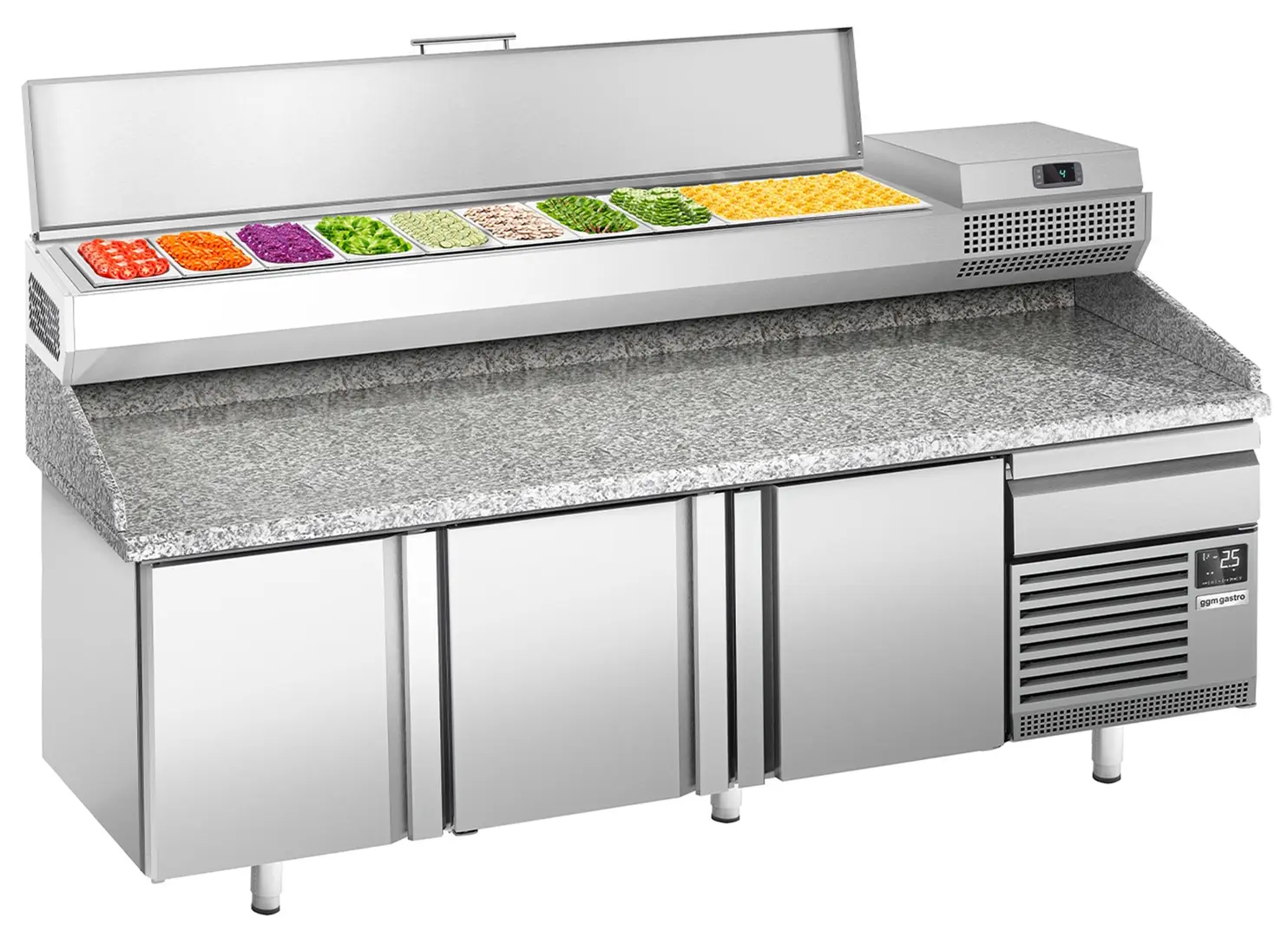 Masa frigorifica pentru pizza GGM Gastro POI238#AEI234 (Inox)