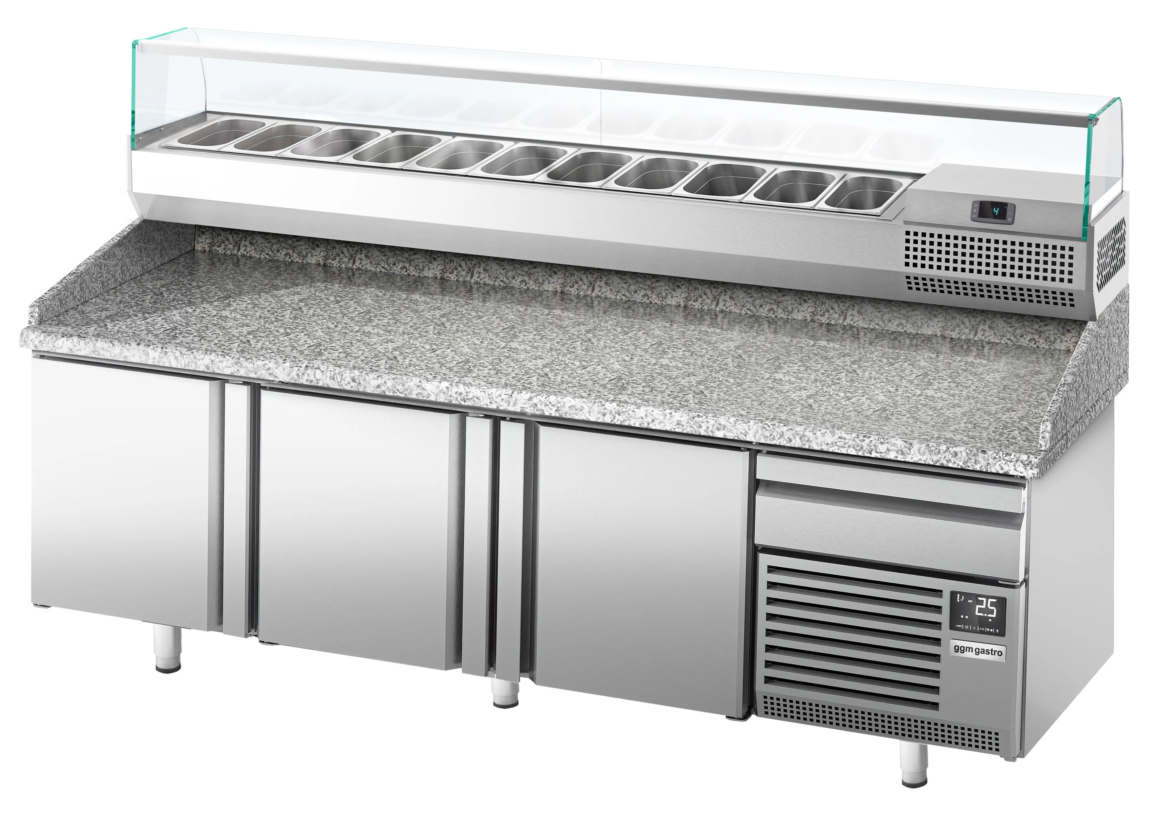 Masa frigorifica pentru pizza GGM Gastro POI238#AGI233 (Inox) - 3
