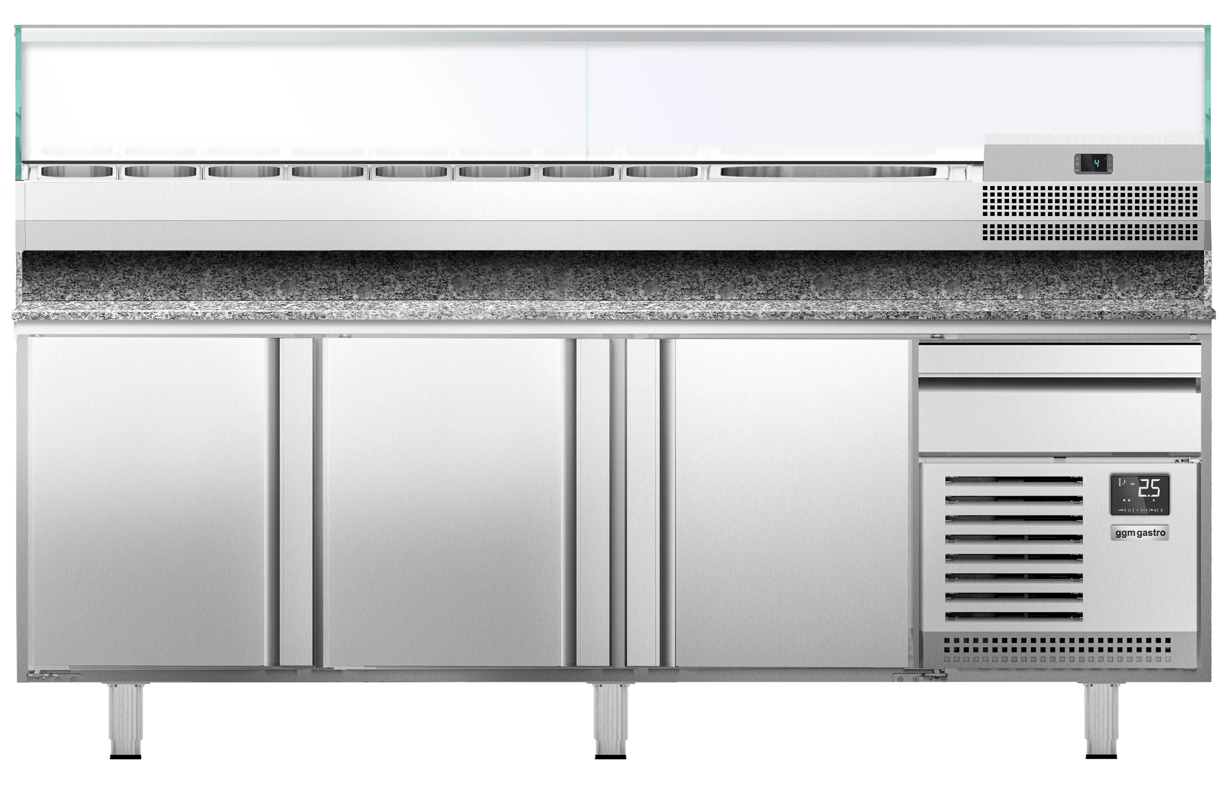 Masa frigorifica pentru pizza GGM Gastro POI238#AGI234 (Inox) - 2