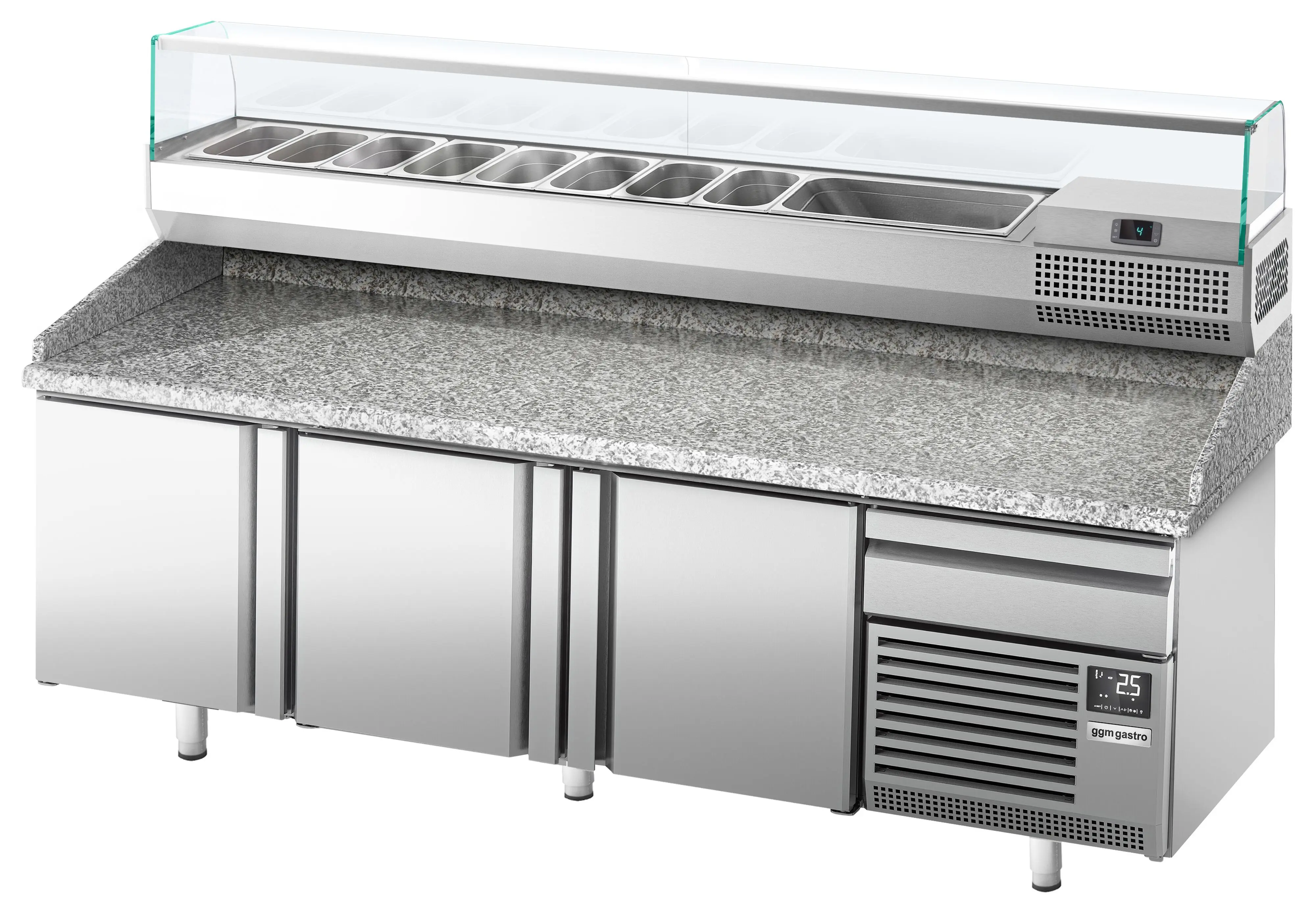 Masa frigorifica pentru pizza GGM Gastro POI238#AGI234 (Inox) - 3