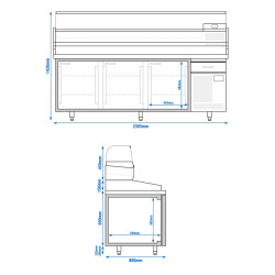 Masa frigorifica pentru pizza GGM Gastro POI238#AGI234 (Inox) Thumb