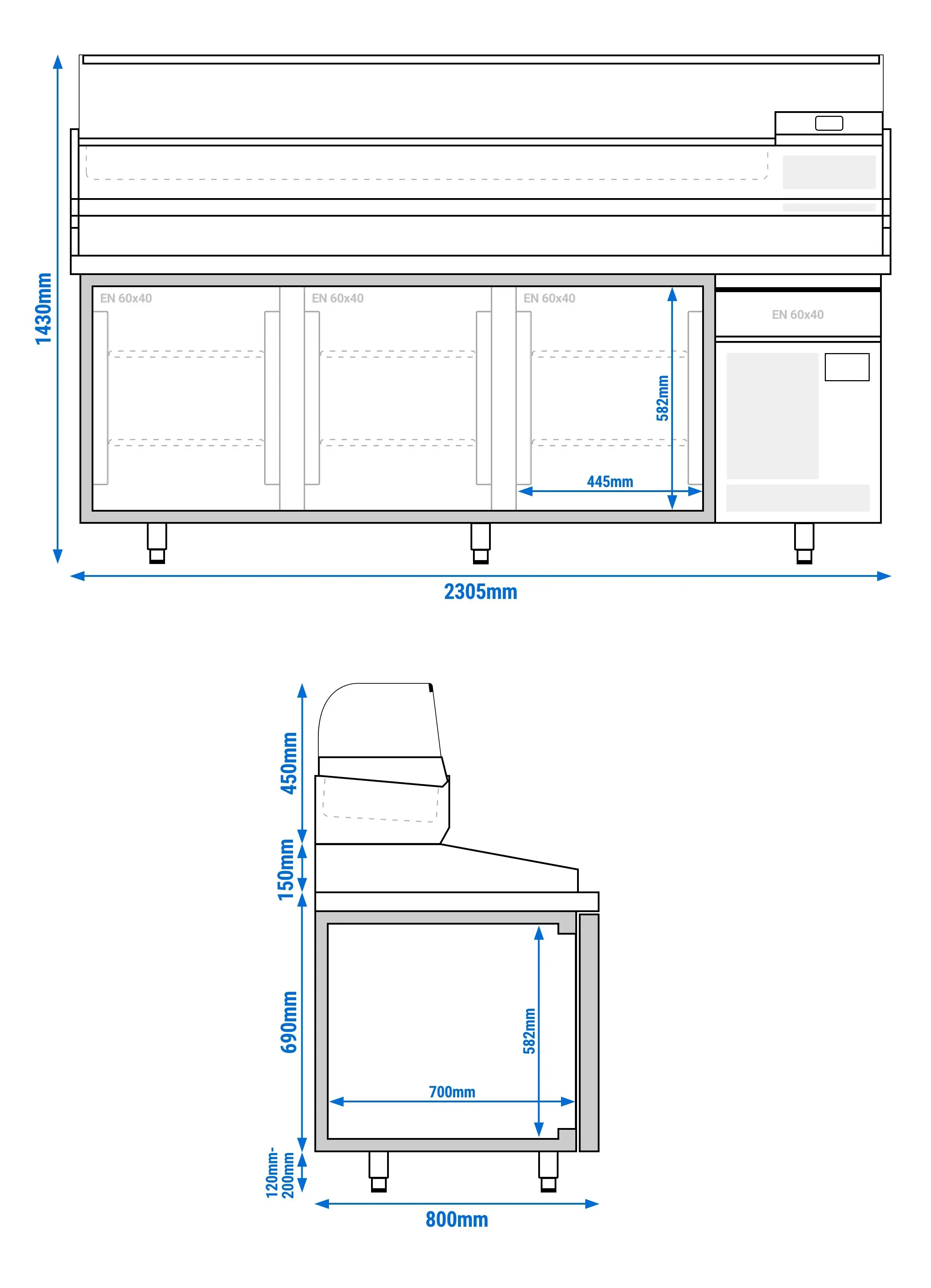 Masa frigorifica pentru pizza GGM Gastro POI238#AGI234 (Inox) - 8