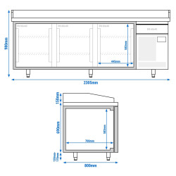 Masa frigorifica pentru pizza GGM Gastro POI238 (Inox) Thumb
