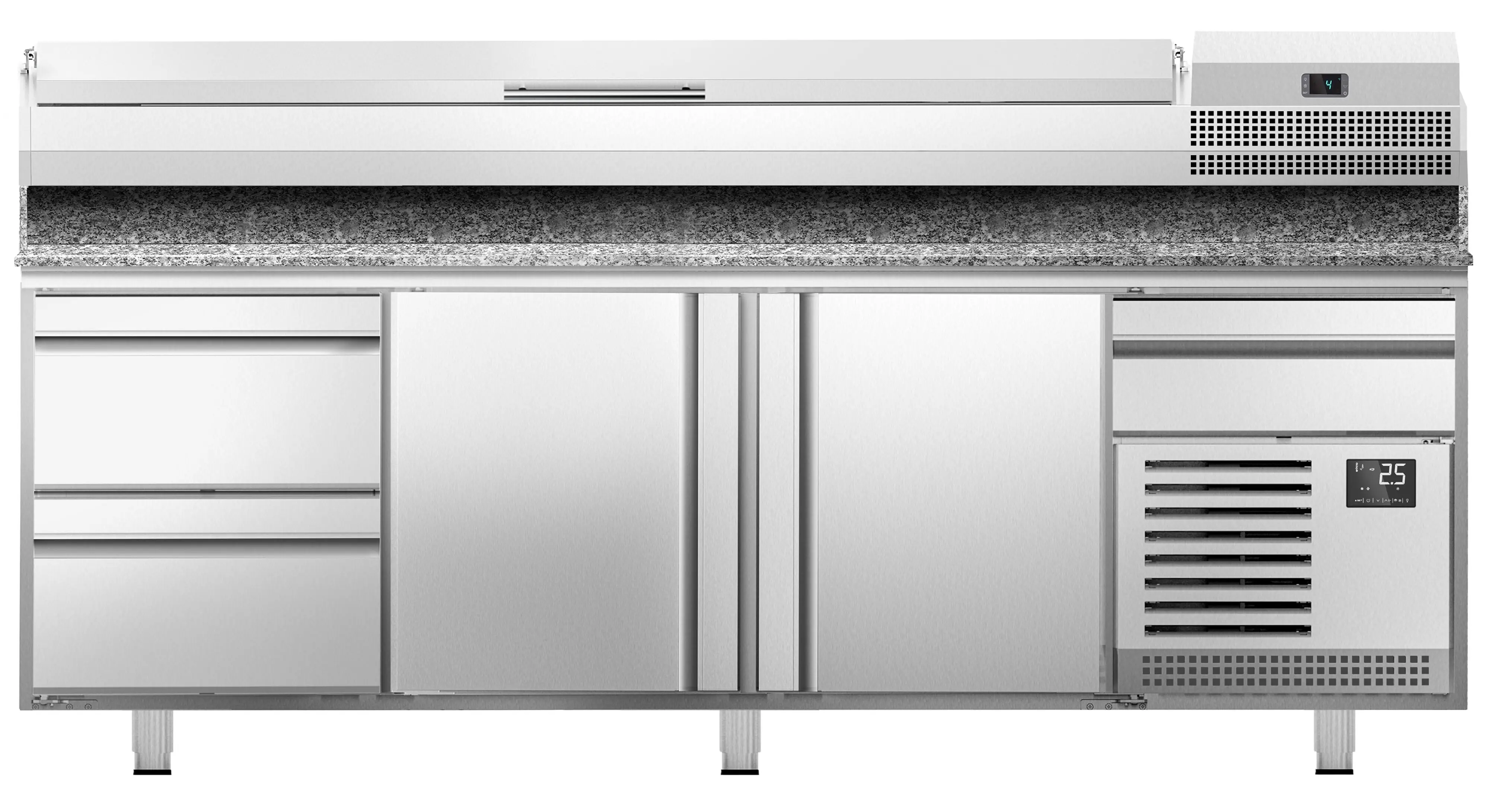 Masa frigorifica pentru pizza GGM Gastro POI238S2#AEI233 (Inox) - 3
