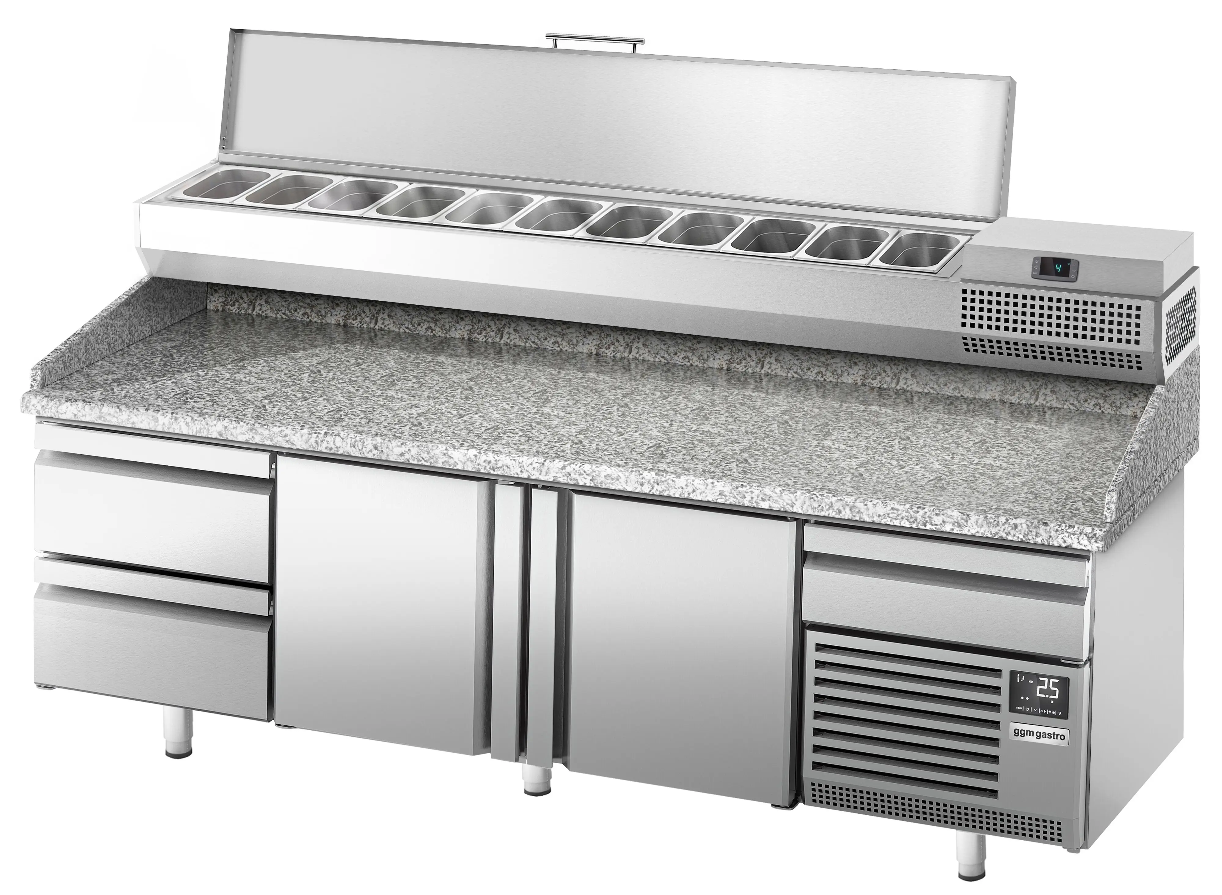 Masa frigorifica pentru pizza GGM Gastro POI238S2#AEI233 (Inox) - 4