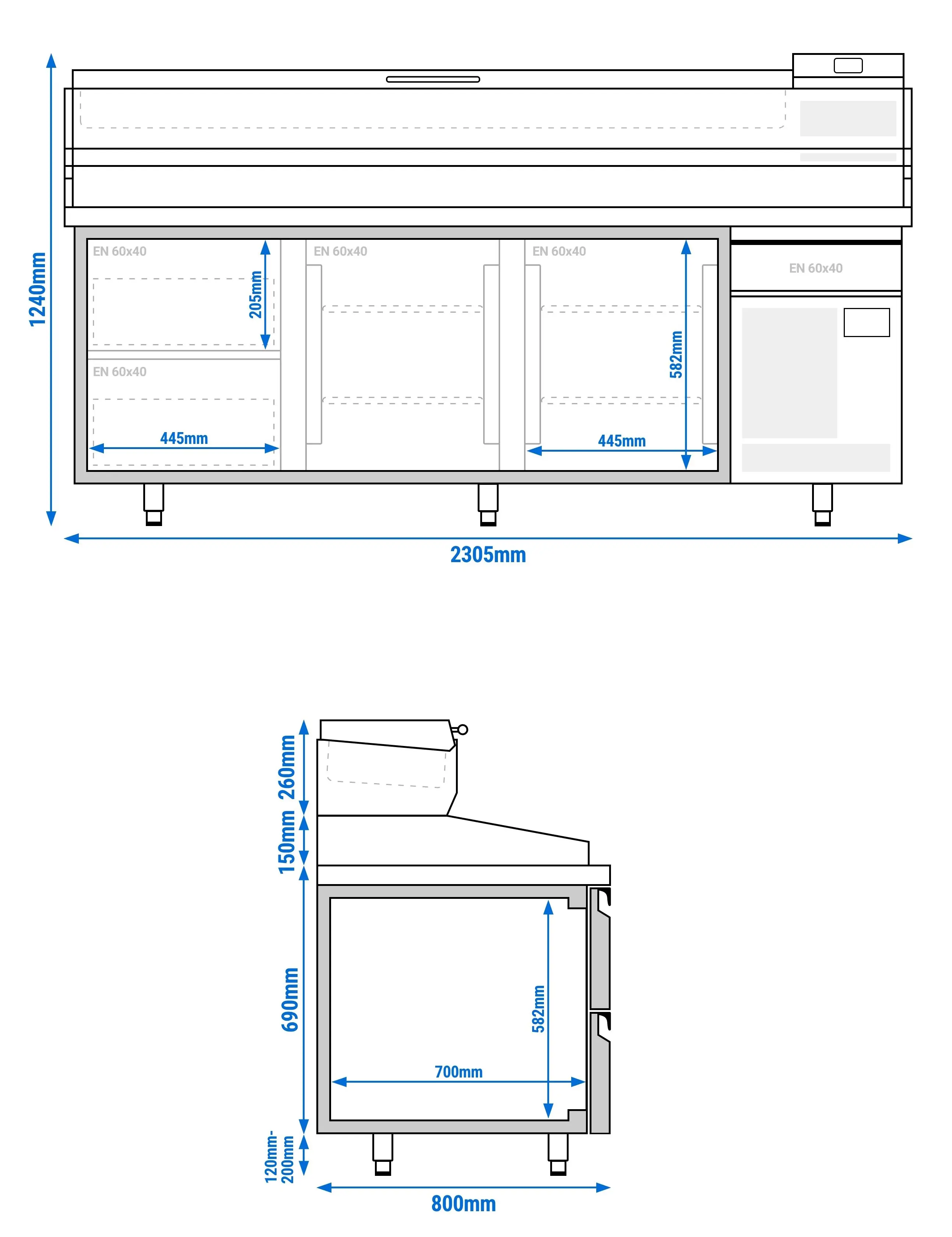 Masa frigorifica pentru pizza GGM Gastro POI238S2#AEI233 (Inox) - 8