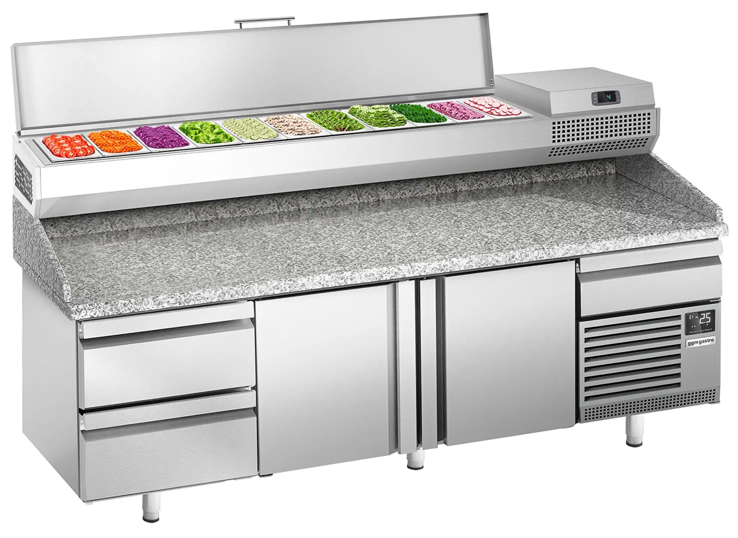 Masa frigorifica pentru pizza GGM Gastro POI238S2#AEI233 (Inox)