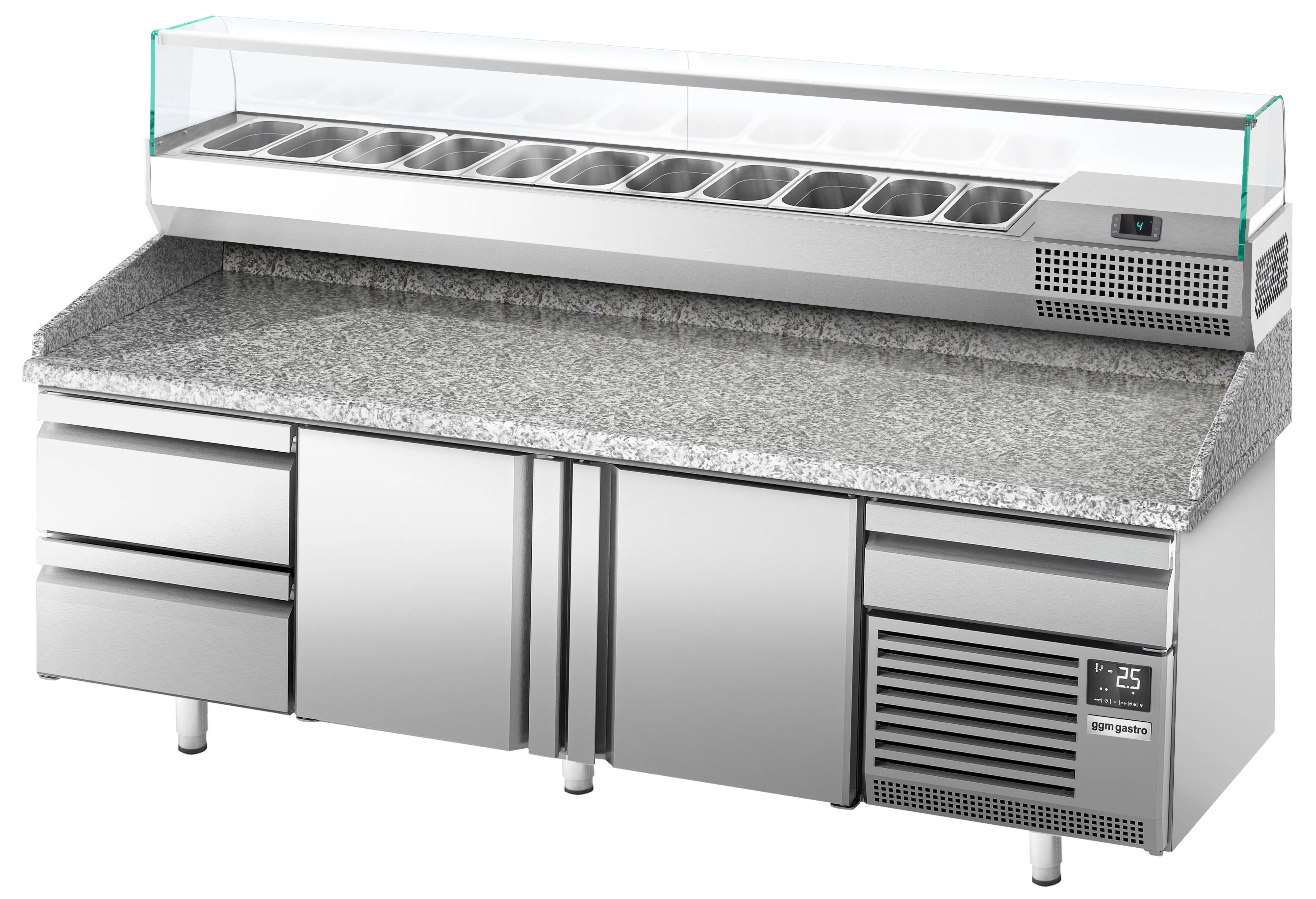 Masa frigorifica pentru pizza GGM Gastro POI238S2#AGI233 (Inox) - 3