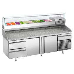 Masa frigorifica pentru pizza GGM Gastro POI238S2#AGI233 (Inox)