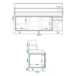 Masa frigorifica pentru pizza GGM Gastro POI238S2#AGI233 (Inox) Thumb