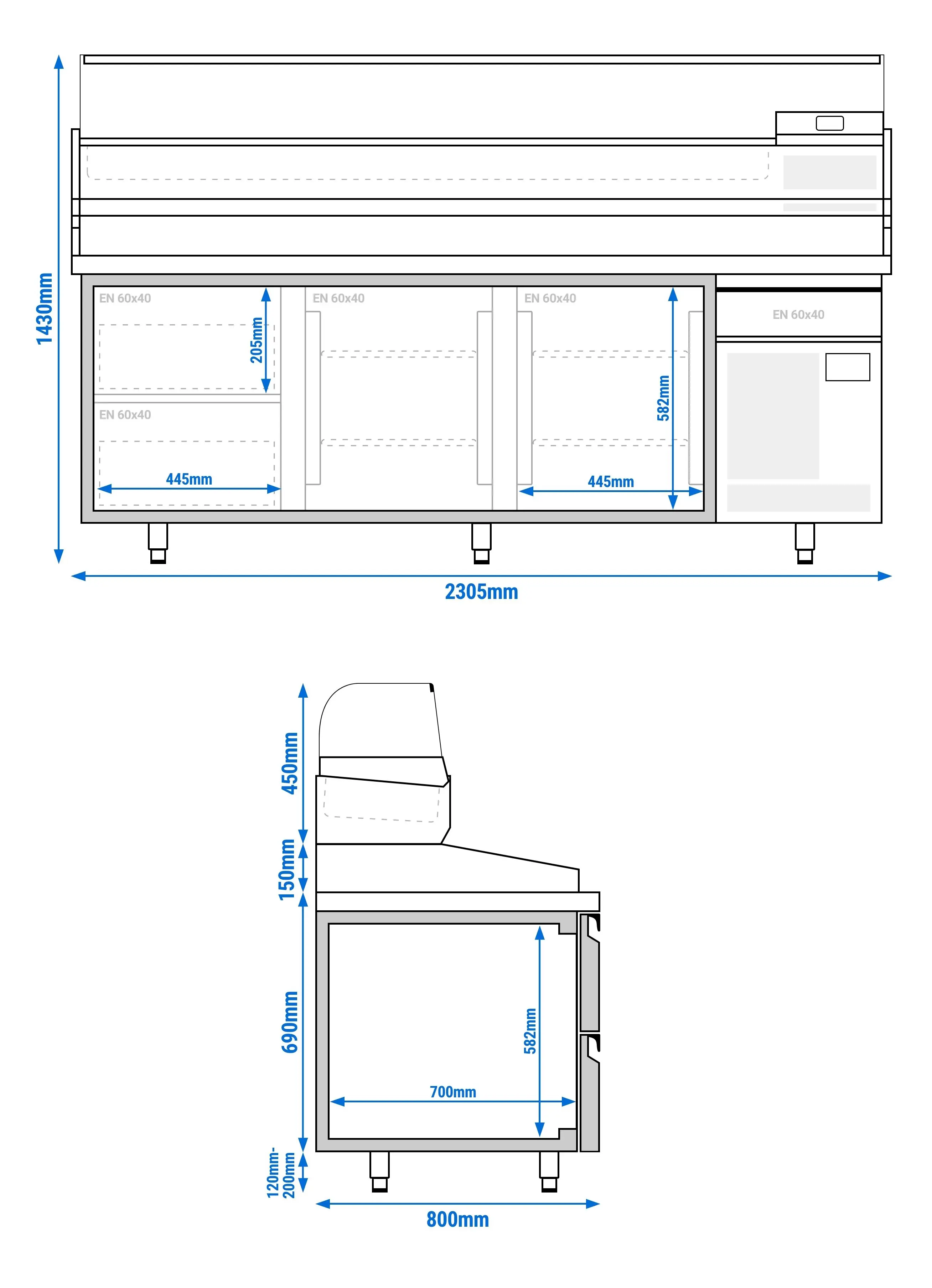 Masa frigorifica pentru pizza GGM Gastro POI238S2#AGI233 (Inox) - 8