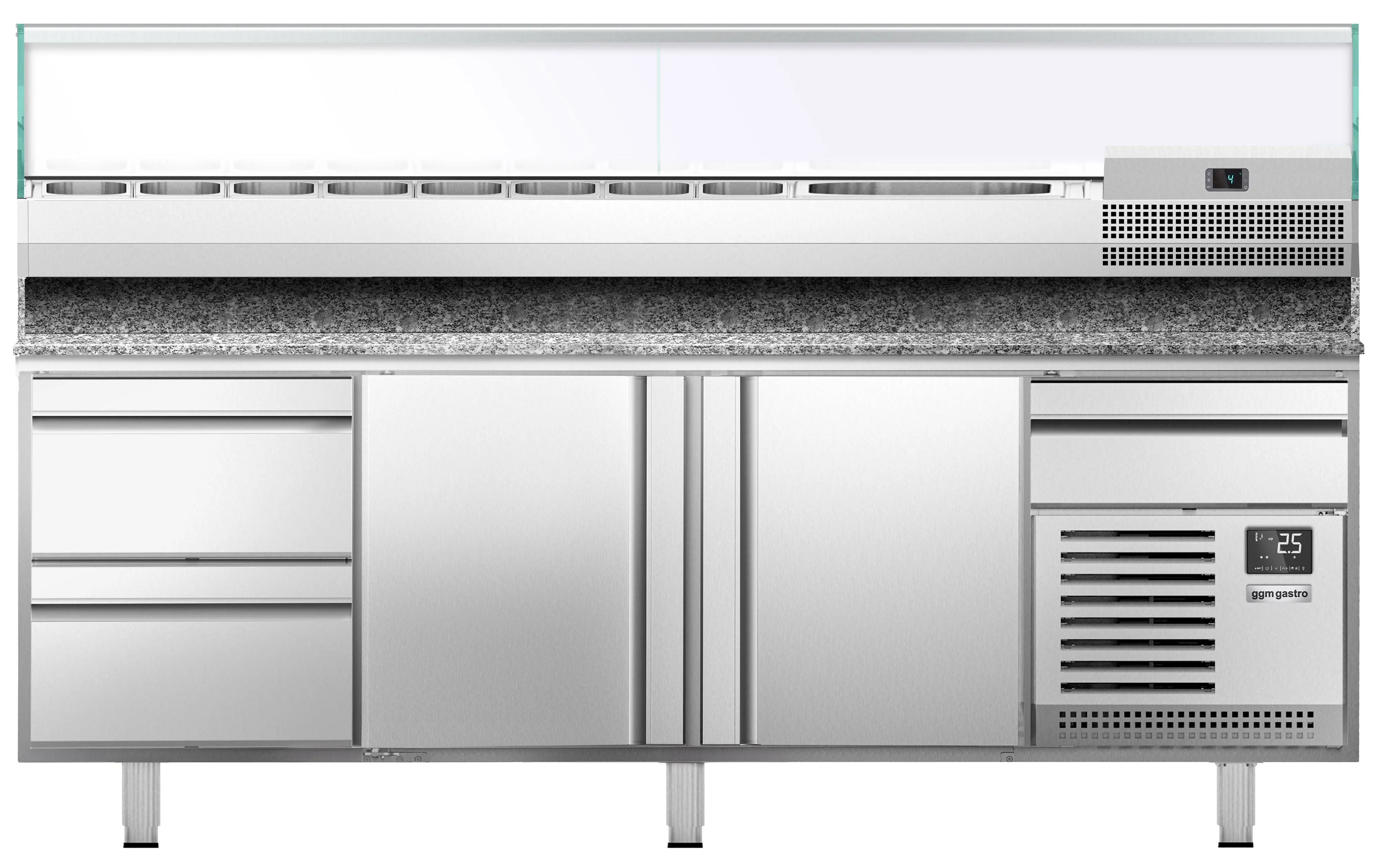 Masa frigorifica pentru pizza GGM Gastro POI238S2#AGI234 (Inox) - 2
