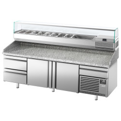 Masa frigorifica pentru pizza GGM Gastro POI238S2#AGI234 (Inox) Thumb
