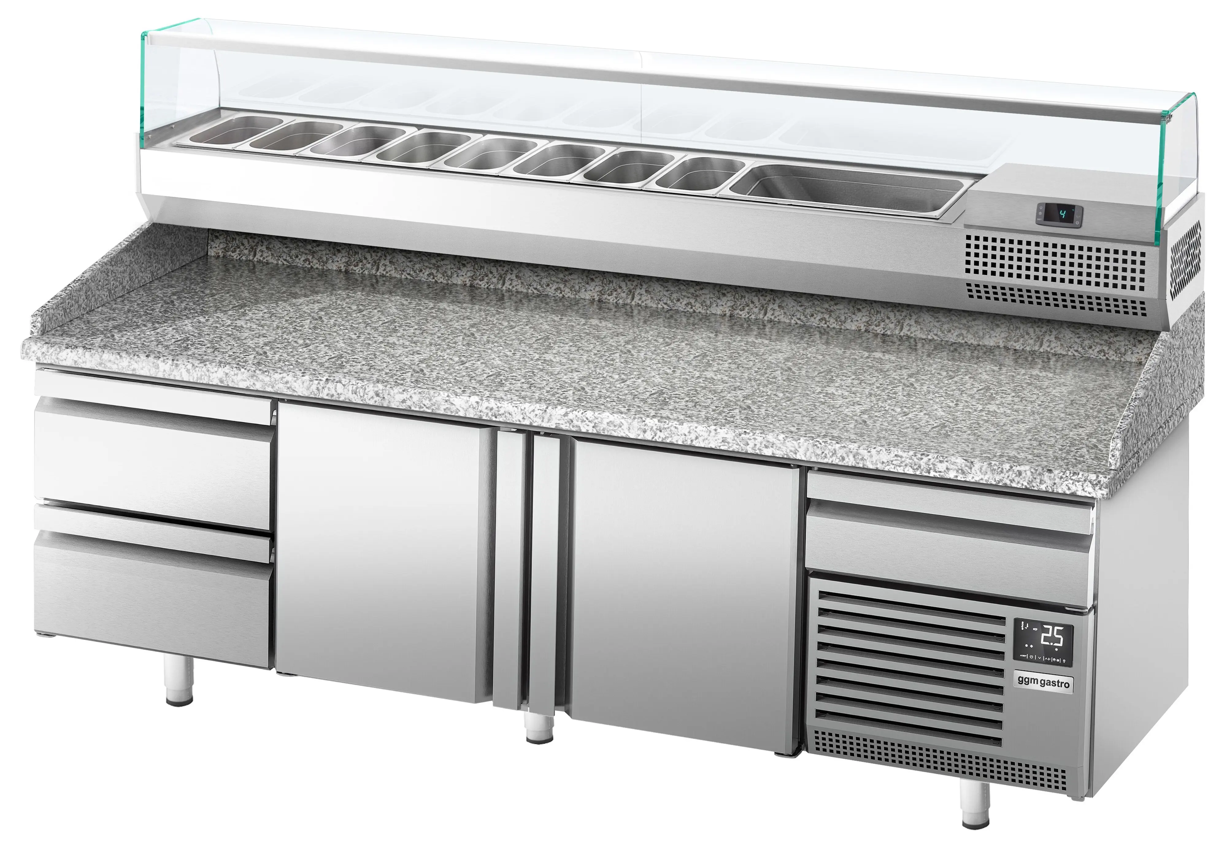 Masa frigorifica pentru pizza GGM Gastro POI238S2#AGI234 (Inox) - 3