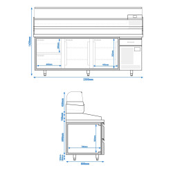 Masa frigorifica pentru pizza GGM Gastro POI238S2#AGI234 (Inox) Thumb