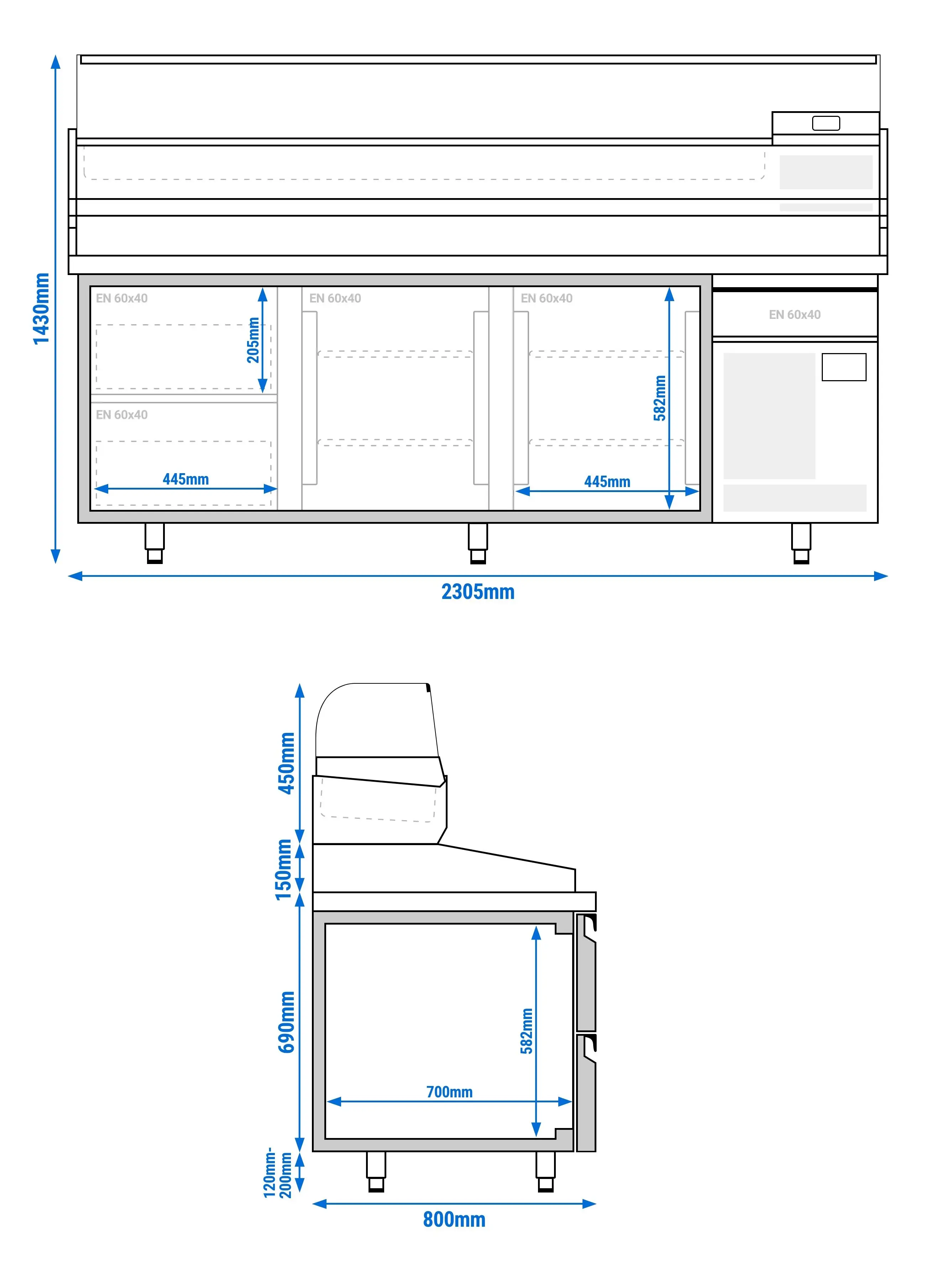 Masa frigorifica pentru pizza GGM Gastro POI238S2#AGI234 (Inox) - 8