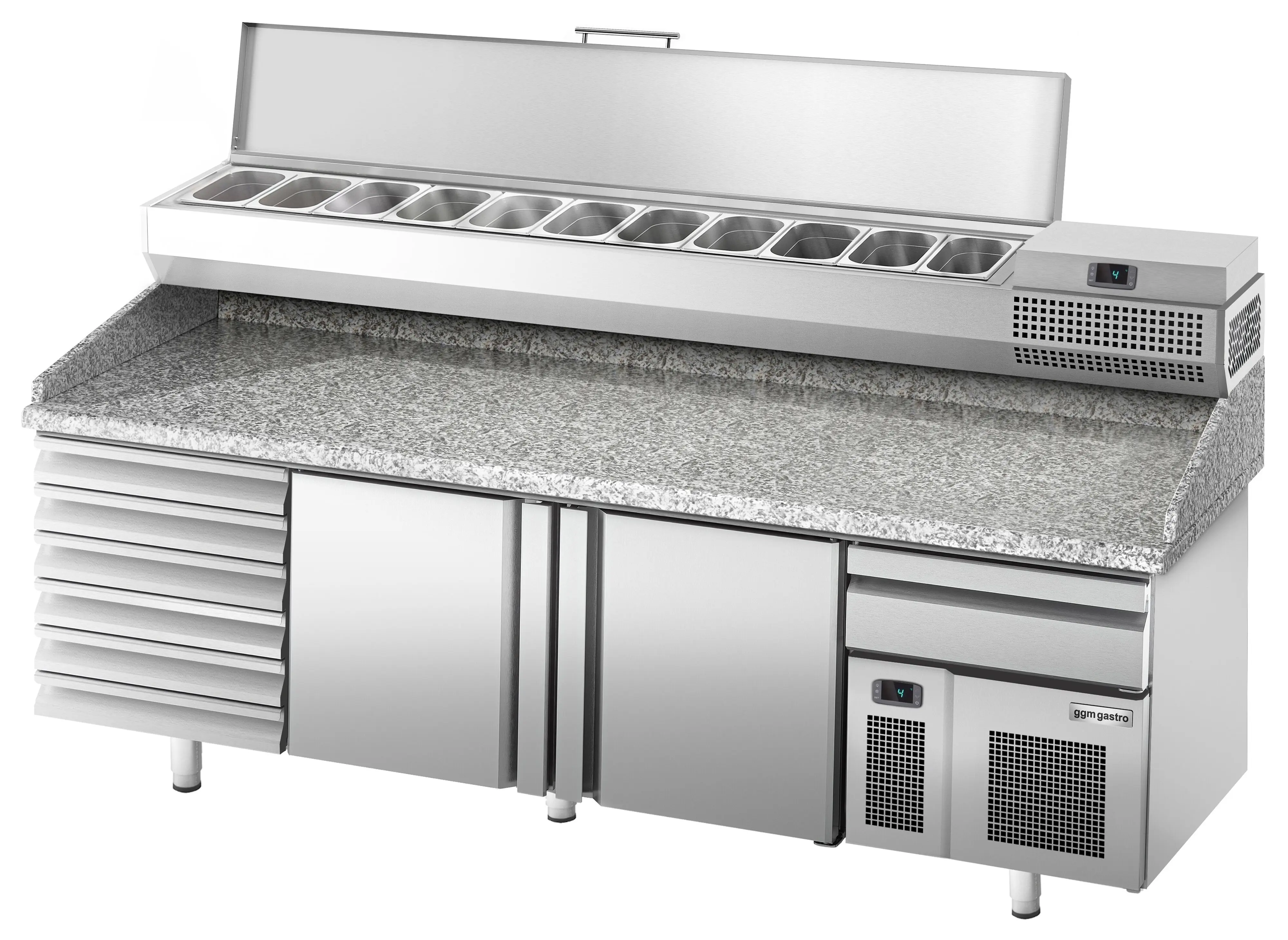 Masa frigorifica pentru pizza GGM Gastro POI238S6#AEI233 (Inox) - 4