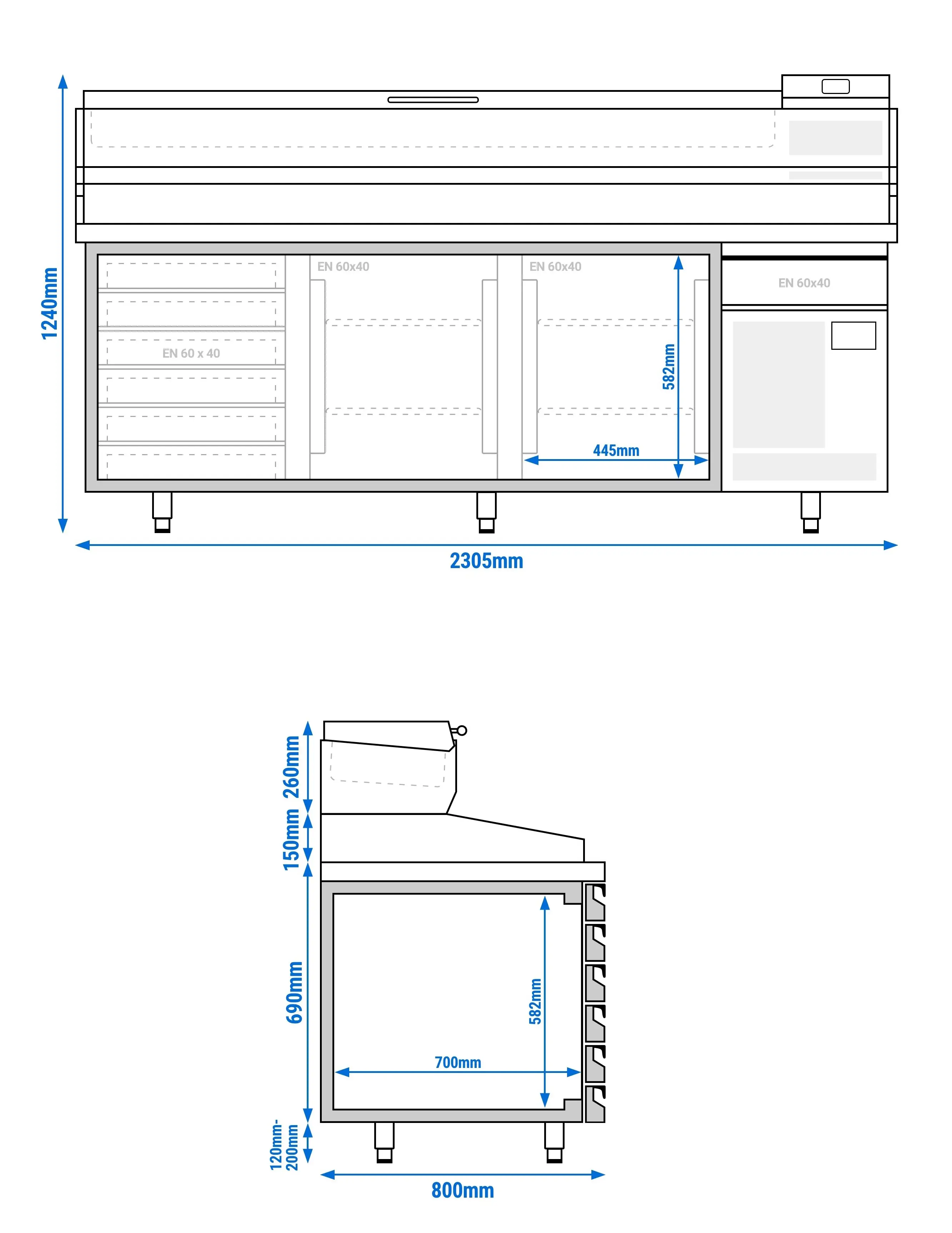 Masa frigorifica pentru pizza GGM Gastro POI238S6#AEI233 (Inox) - 8