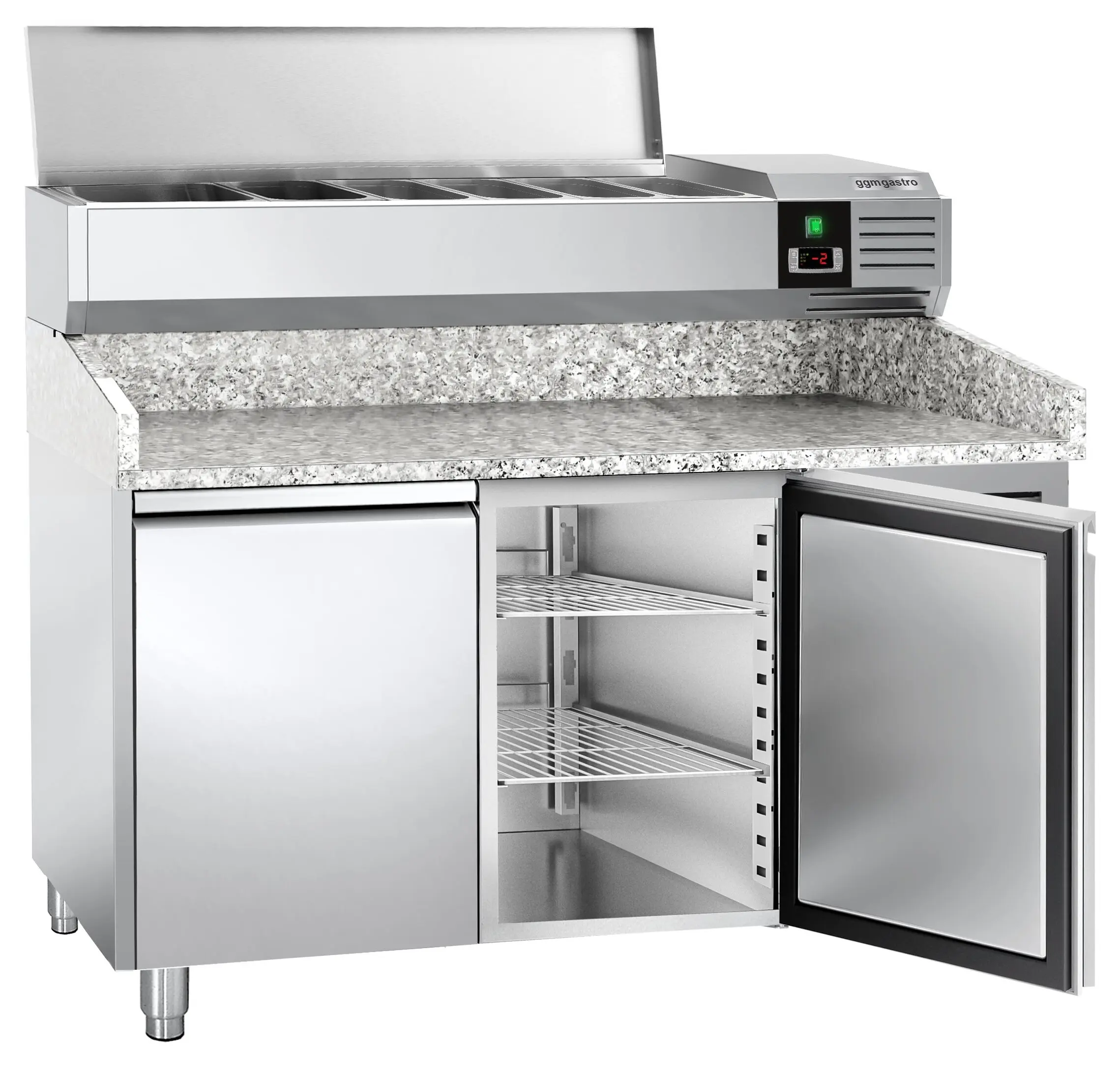 Masa frigorifica pentru pizza GGM Gastro POS158ND#AGG153END (Inox) - 4