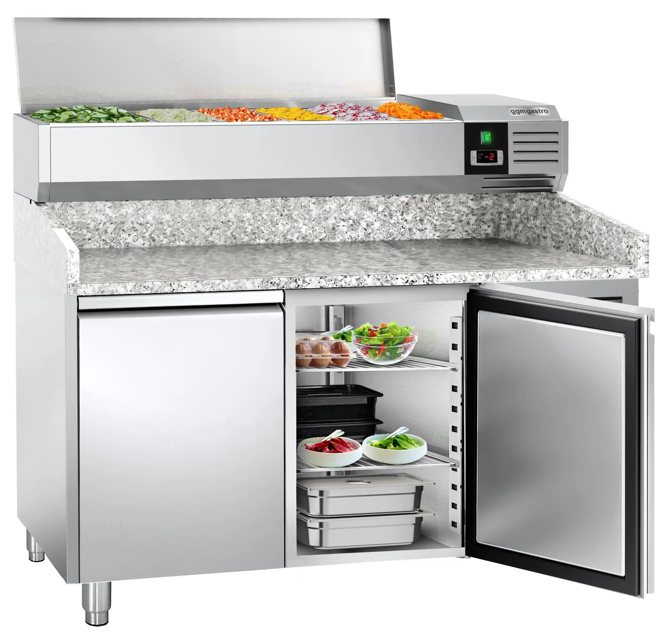 Masa frigorifica pentru pizza GGM Gastro POS158ND#AGG153END (Inox) - 5
