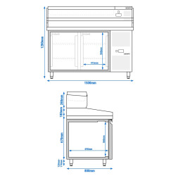 Masa frigorifica pentru pizza GGM Gastro POS158ND#AGG153END (Inox) Thumb