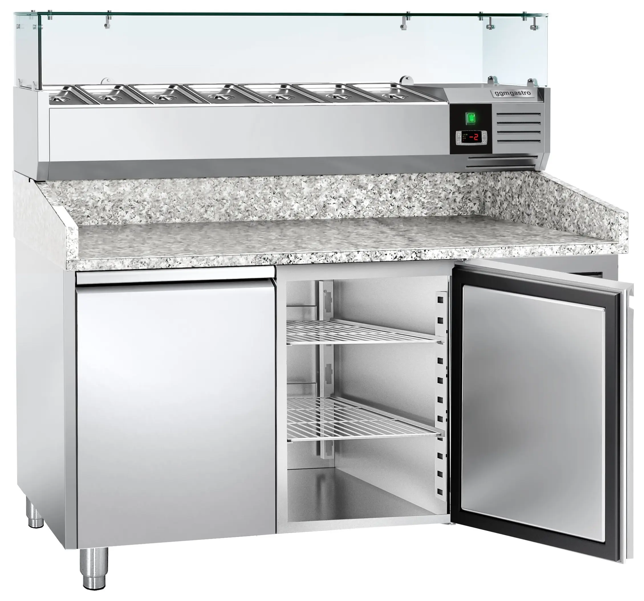 Холодильный стол для пиццы GGM Gastro POS158ND#AGG153ND (Inox) - 3