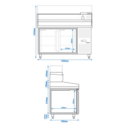 Холодильный стол для пиццы GGM Gastro POS158ND#AGG153ND (Inox) Thumb