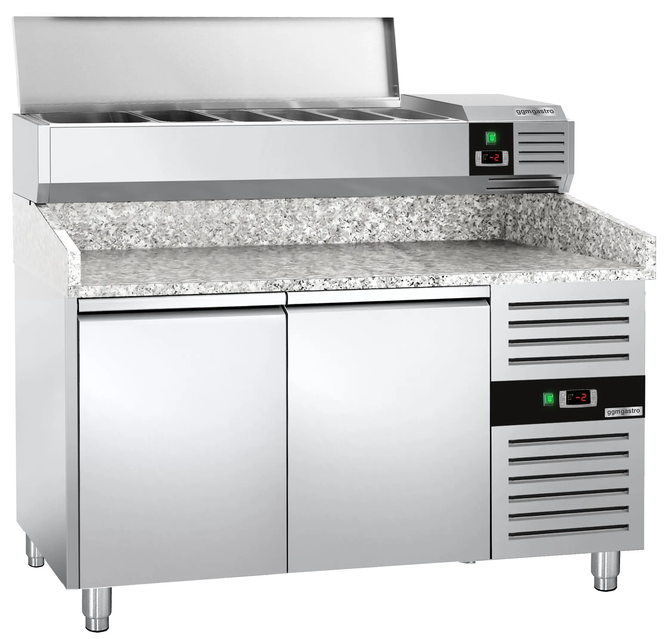 Холодильный стол для пиццы GGM Gastro POS158ND#AGG154END (Inox) - 2
