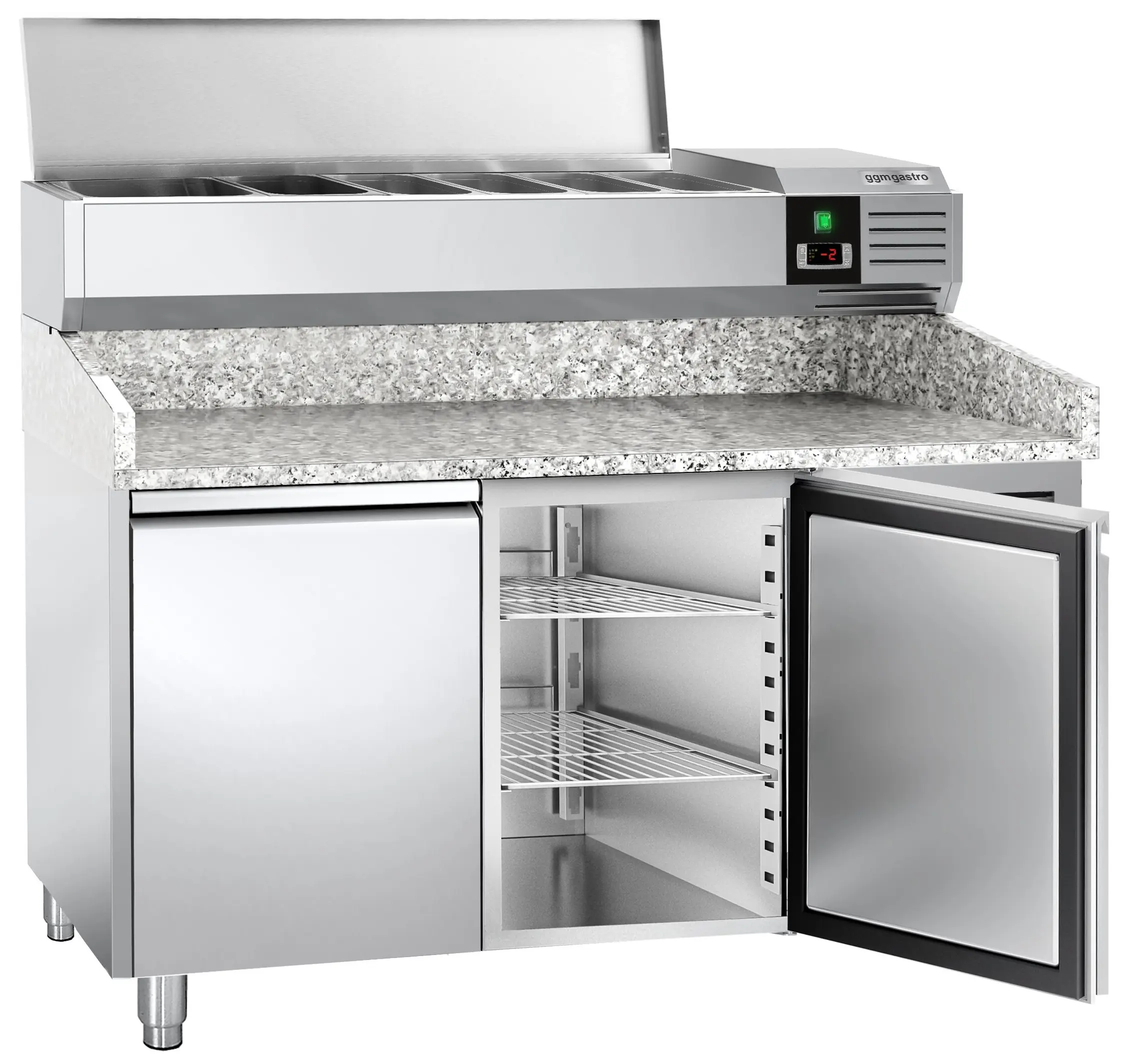 Холодильный стол для пиццы GGM Gastro POS158ND#AGG154END (Inox) - 4