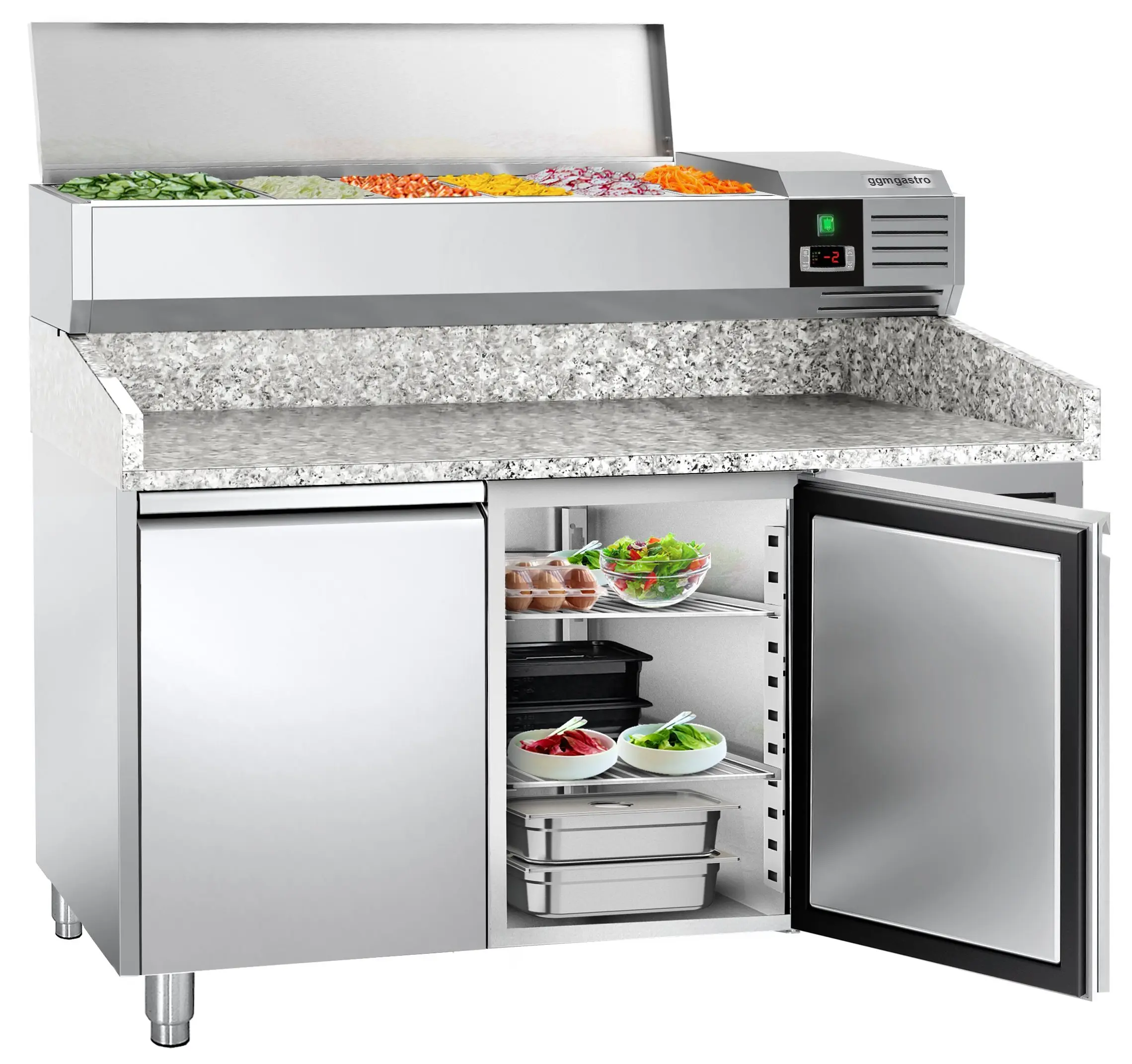 Холодильный стол для пиццы GGM Gastro POS158ND#AGG154END (Inox) - 5