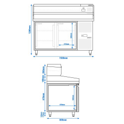 Холодильный стол для пиццы GGM Gastro POS158ND#AGG154END (Inox) Thumb