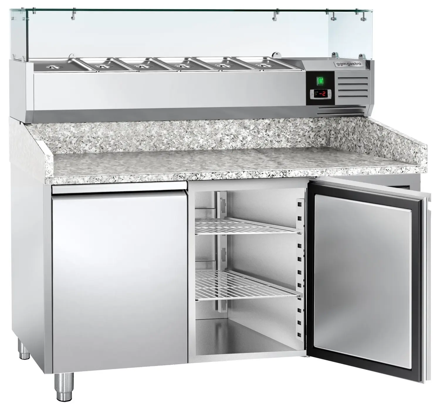 Masa frigorifica pentru pizza GGM Gastro POS158ND#AGG154ND (Inox) - 2