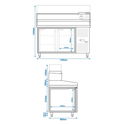 Masa frigorifica pentru pizza GGM Gastro POS158ND#AGG154ND (Inox) Thumb