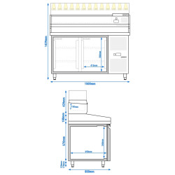 Masa frigorifica pentru pizza GGM Gastro POS158ND#AGS153LND (Inox) Thumb