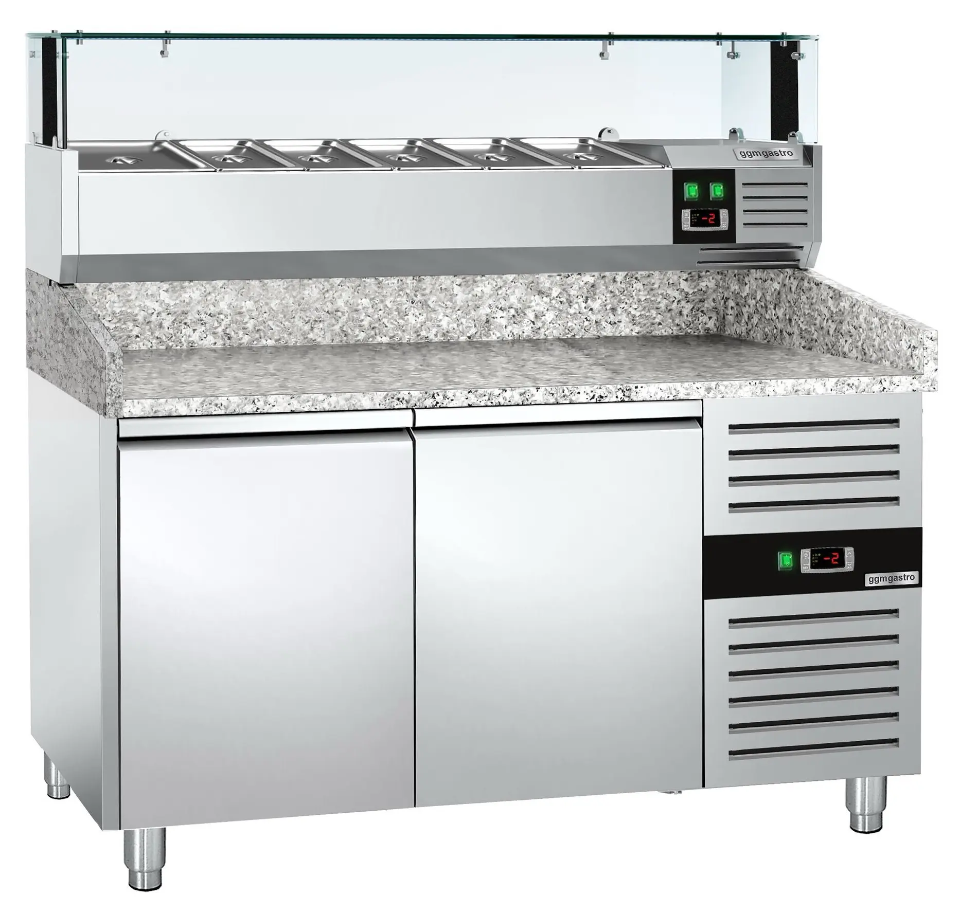 Холодильный стол для пиццы GGM Gastro POS158ND#AGS154LND (Inox) - 2