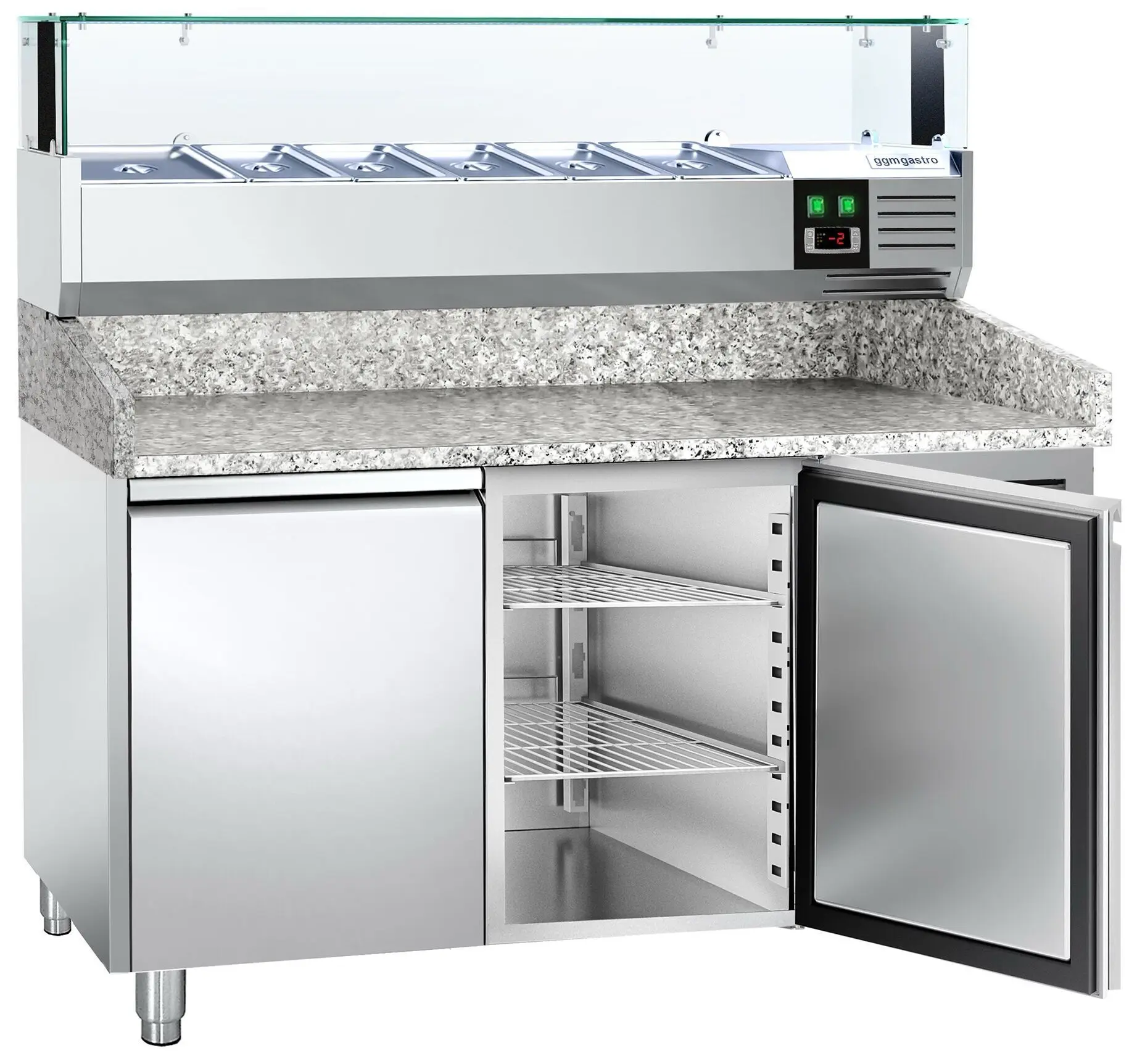 Холодильный стол для пиццы GGM Gastro POS158ND#AGS154LND (Inox) - 3